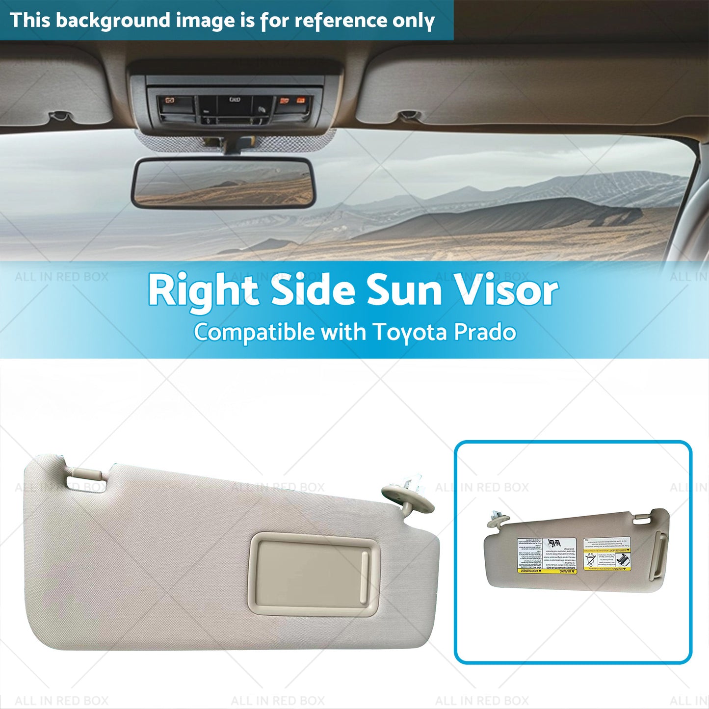 {{ 74310-35A91-E1 Right Side Sun Visor Suitable for Toyota Prado 10-23 }} - Buy Car Parts Online at {{ Kaka Auto Parts }}.