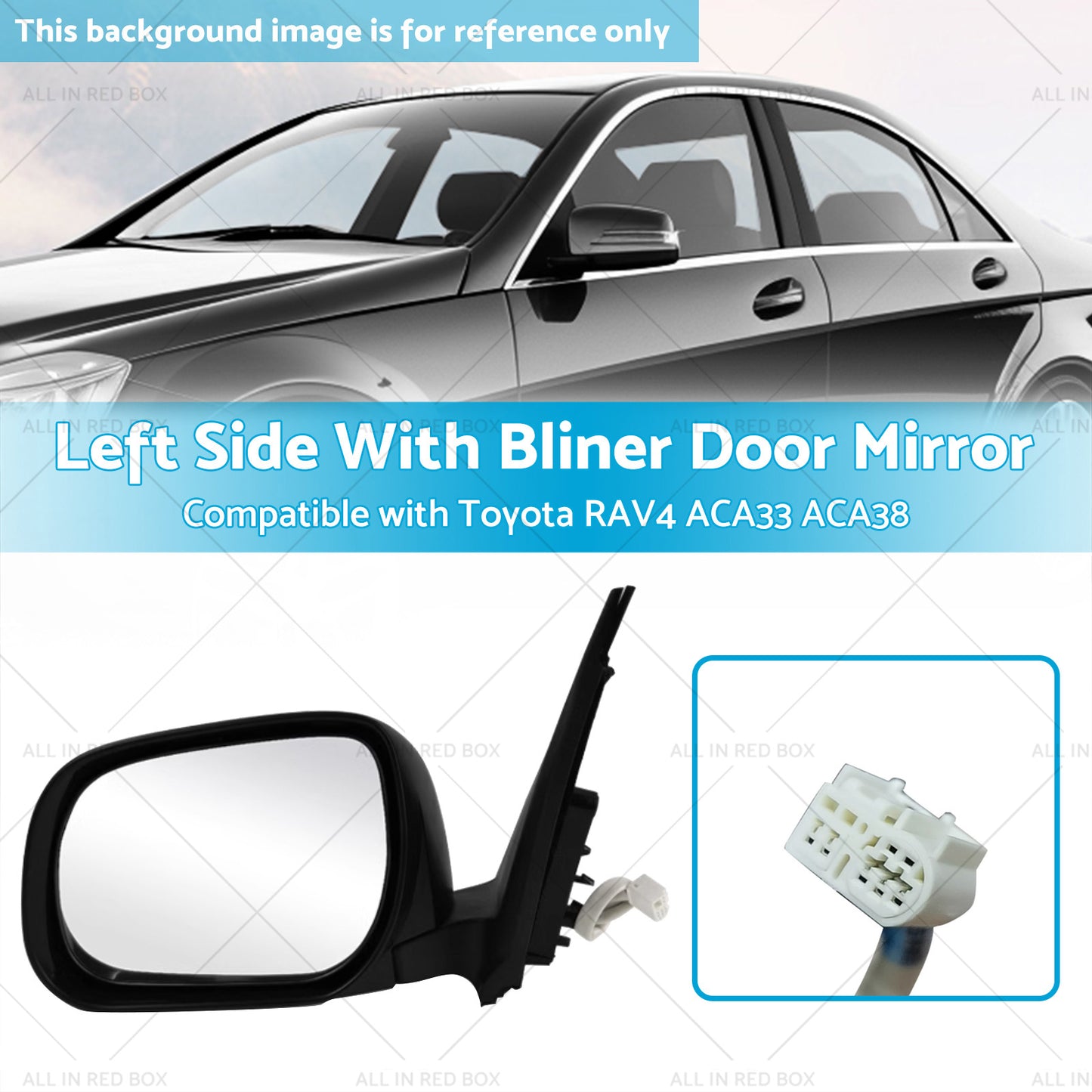 {{ Left Side With Bliner Door Mirror Suitable for Toyota RAV4 ACA33 ACA38 08-12 }} - Buy Car Parts Online at {{ Kaka Auto Parts }}.