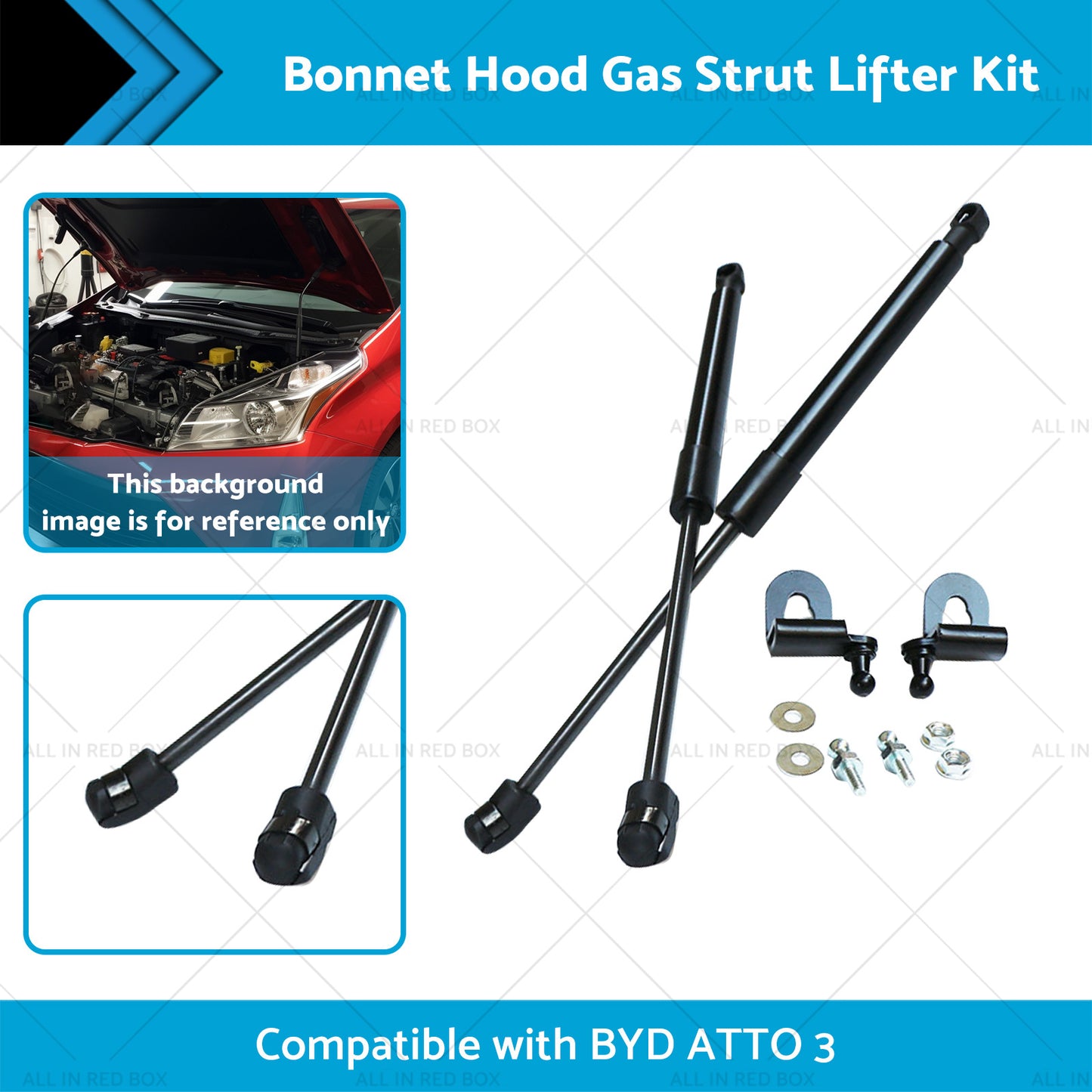 {{ Bonnet Hood Gas Strut Lifter Kit Suitable for BYD ATTO 3 Drilling or welding 21-23 }} - Buy Car Parts Online at {{ Kaka Auto Parts }}.