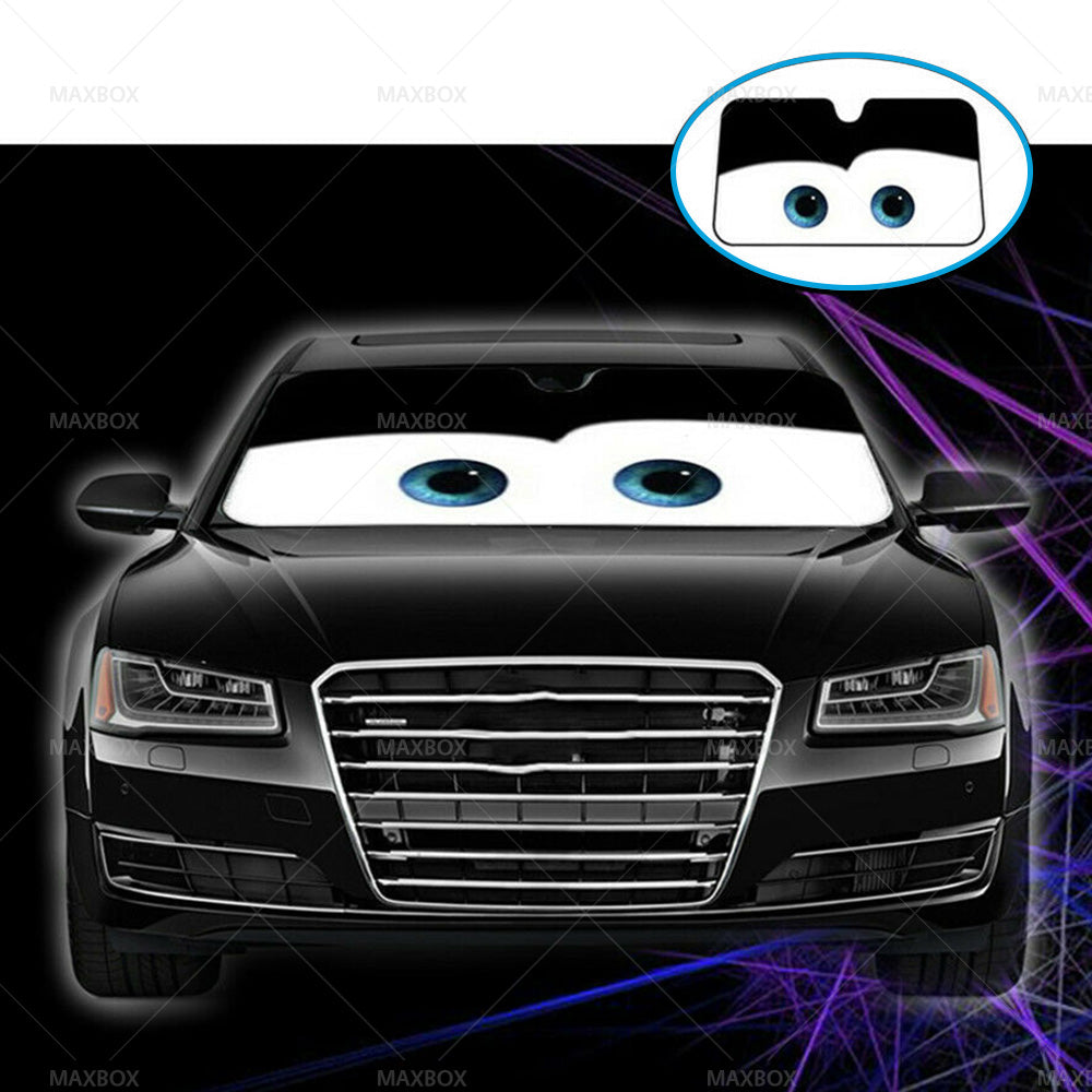 Black Eyes Car Windscreen Sun Shade Cover Anti-UV Aluminium Foil Heat Blocking