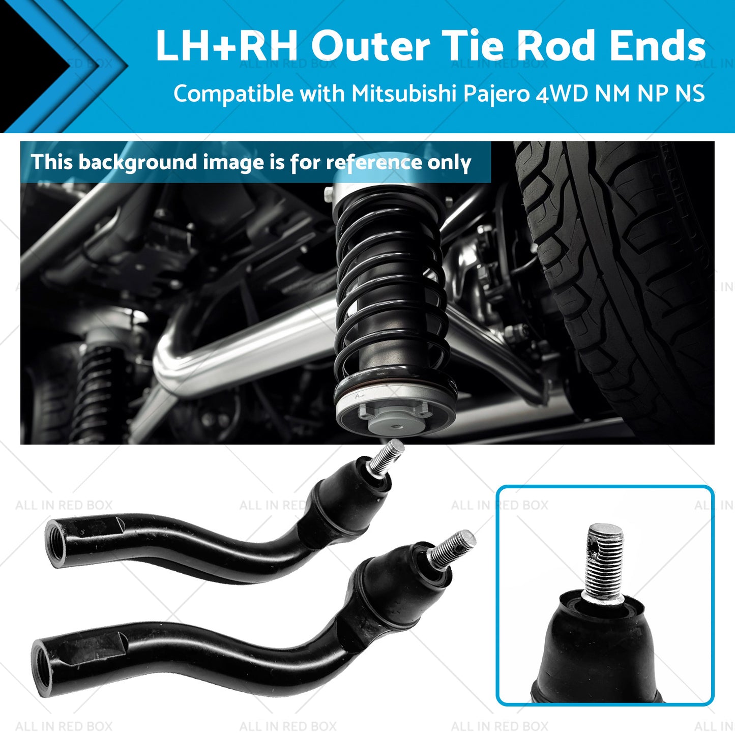 {{ LHRH Outer Tie Rod Ends Suitable for Mitsubishi Pajero Commercial Triton 4WD ML }} - Buy Car Parts Online at {{ Kaka Auto Parts }}.