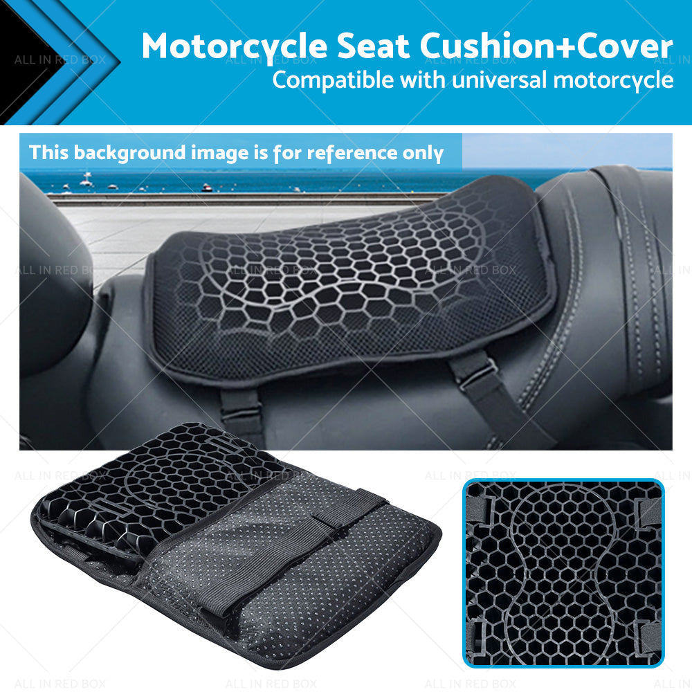 Motorcycle Seat Cushion Comfort Gel Pillow Pad Cover Motorbike Pressure Relief