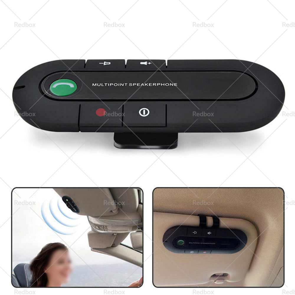 Bluetooth-compatible Handsfree Speaker MP3 Player Sun Visor Clip Car Charger