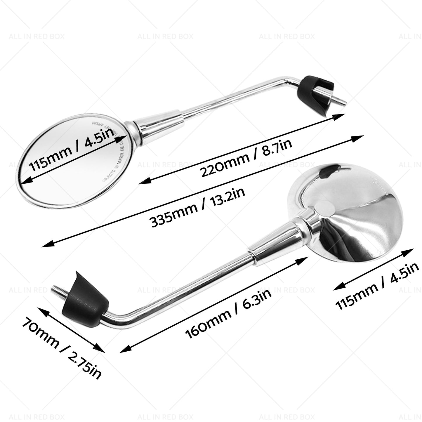 {{ Left and Right Rearview Mirror Chrome Suitable For Vespa Primavera 50 125 150 }} - Buy Car Parts Online at {{ Kaka Auto Parts }}.