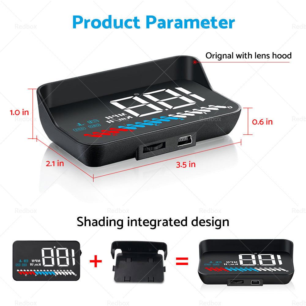{{ Head Up Display Car Universal OBD GPS Dual System 3. 5inch HUD Speed Alarm Voltage }} - Buy Car Parts Online at {{ Kaka Auto Parts }}.