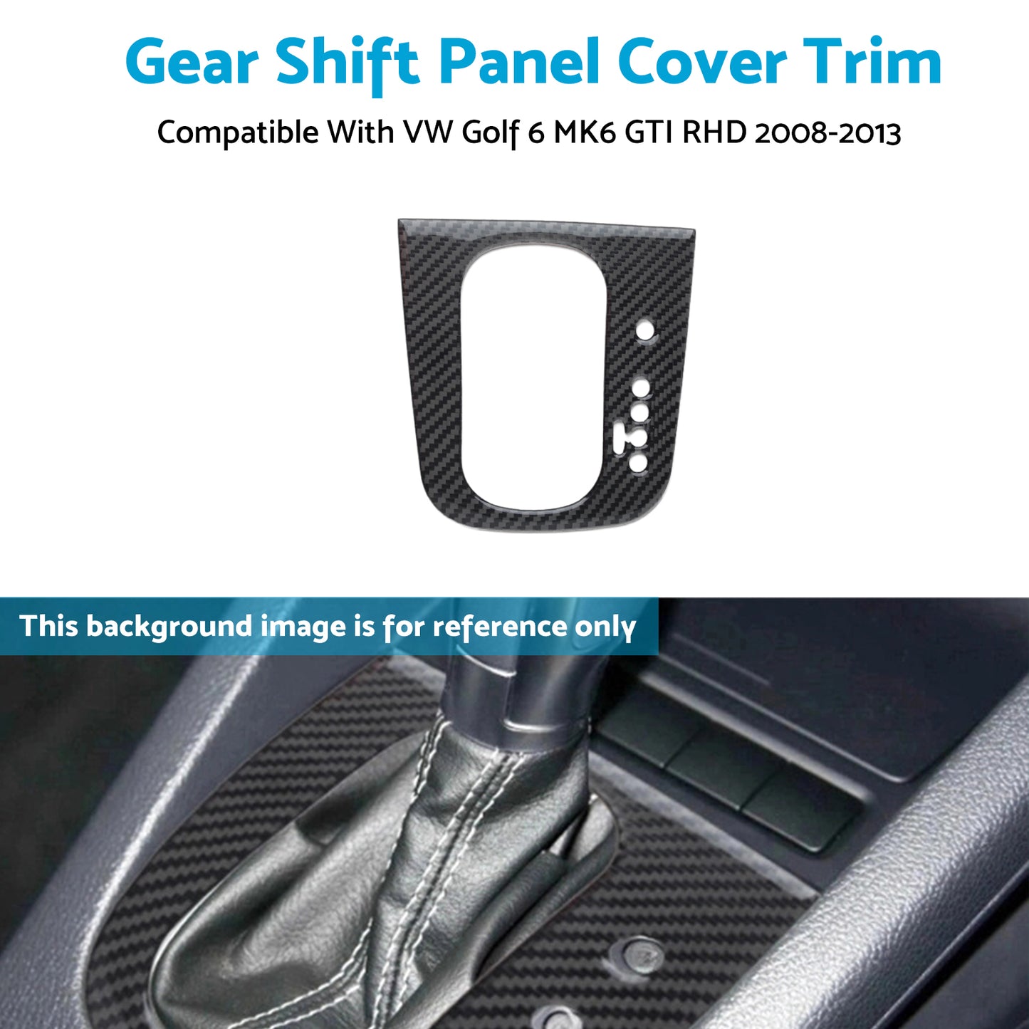 {{ Carbon Gear Shift Panel Cover Trim Suitable For VW Golf 6 MK6 GTI RHD 2008-2013 }} - Buy Car Parts Online at {{ Kaka Auto Parts }}.