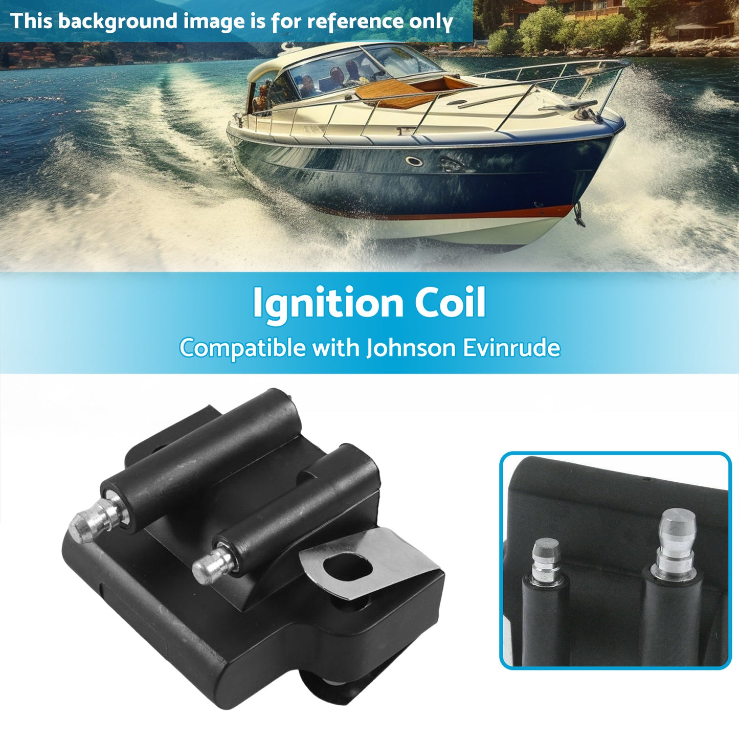 {{ 1x Ignition Coil Suitable for Johnson Evinrude 2-Stroke 8-300HP Motor 582508 }} - Buy Car Parts Online at {{ Kaka Auto Parts }}.