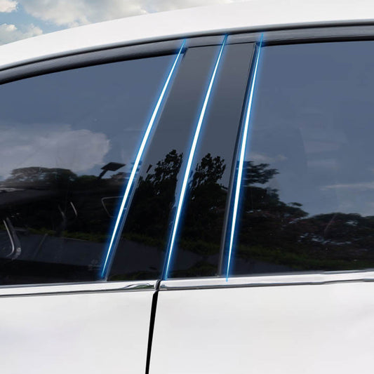 6x Black Pillar Post Cover Trims Suitable For Honda Civic 2022