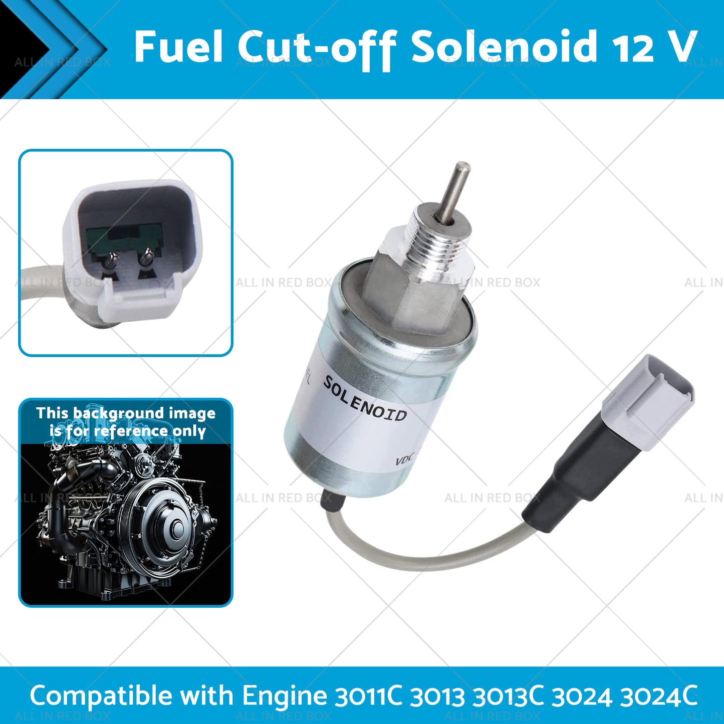 {{ Fuel Cut-off Solenoid 12 V Suitable for Engine 3024 3024C 3011C 3013 3013C }} - Buy Car Parts Online at {{ Kaka Auto Parts }}.
