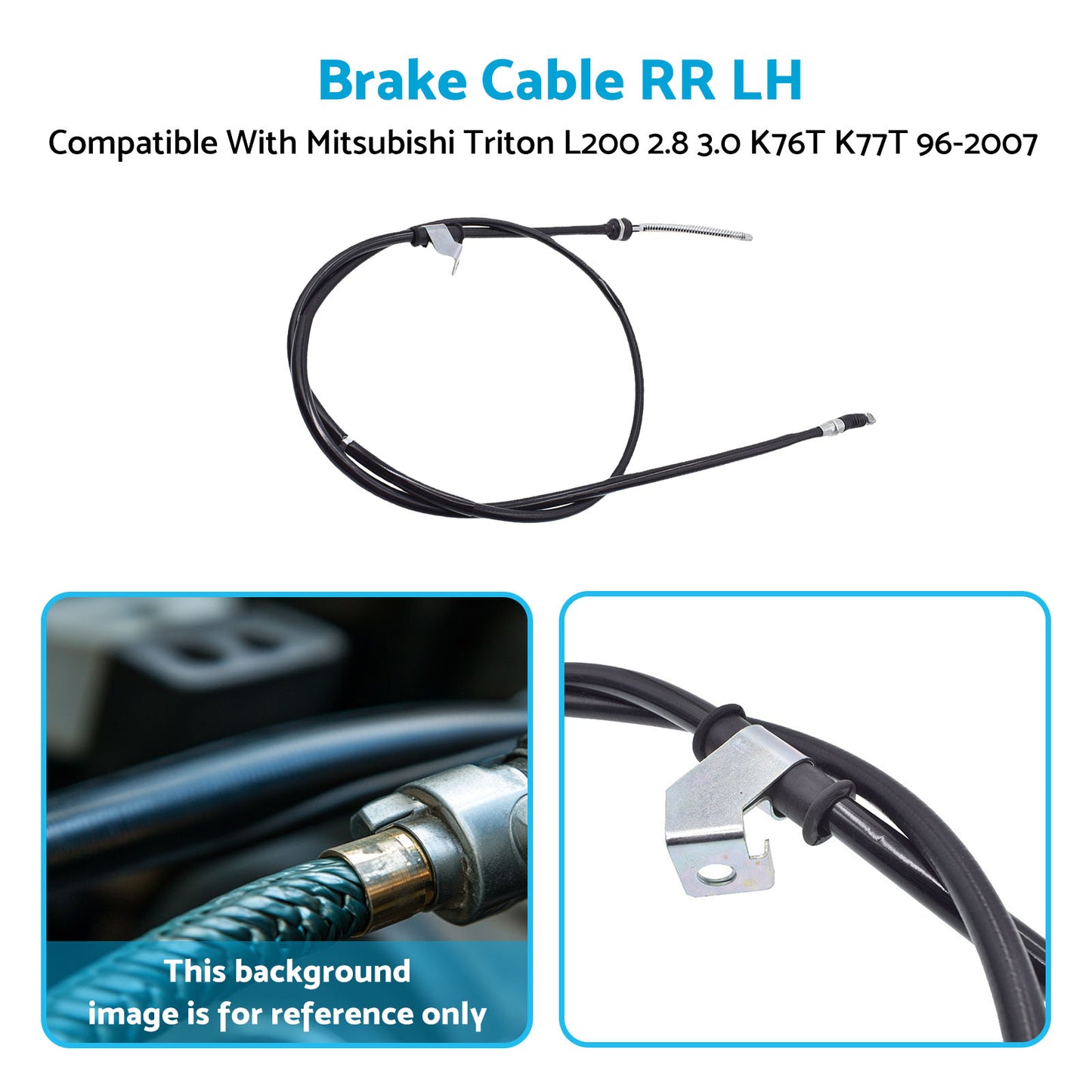 {{ Brake Cable RR LH Suitable For Mitsubishi Triton L200 2.8 3.0 K76T K77T 96-2007 }} - Buy Car Parts Online at {{ Kaka Auto Parts }}.