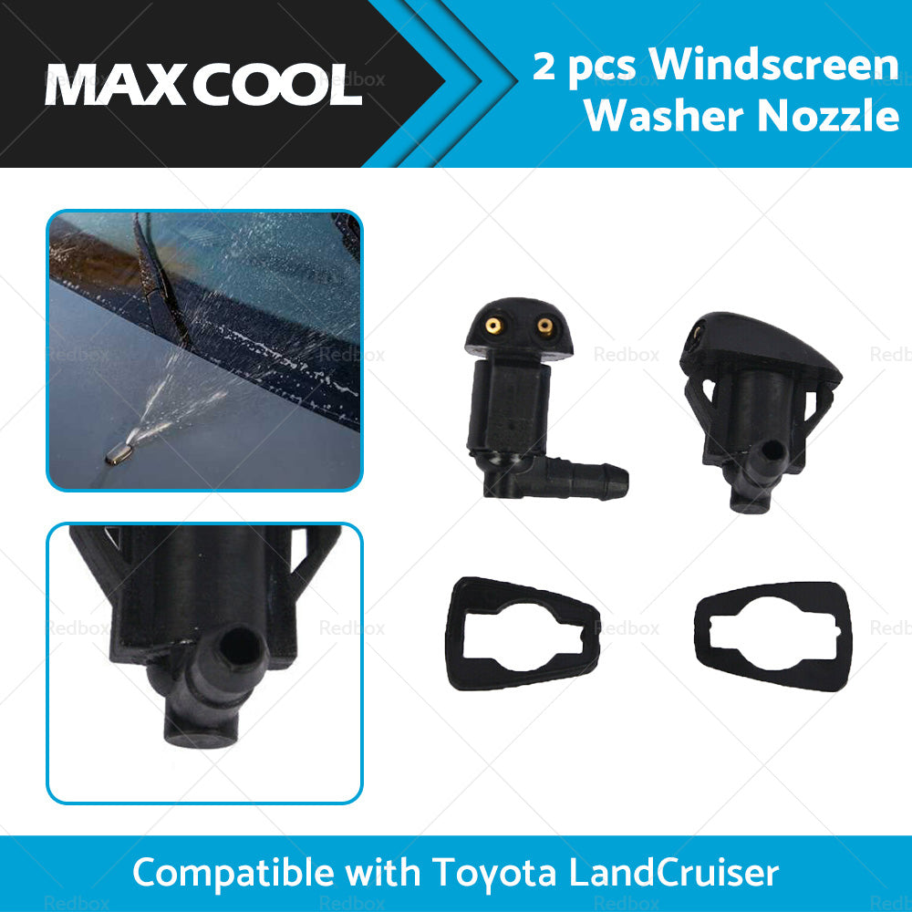 2x Windscreen Spray Washer Nozzle Suitable For Toyota LandCruiser 70 73 75 78 79