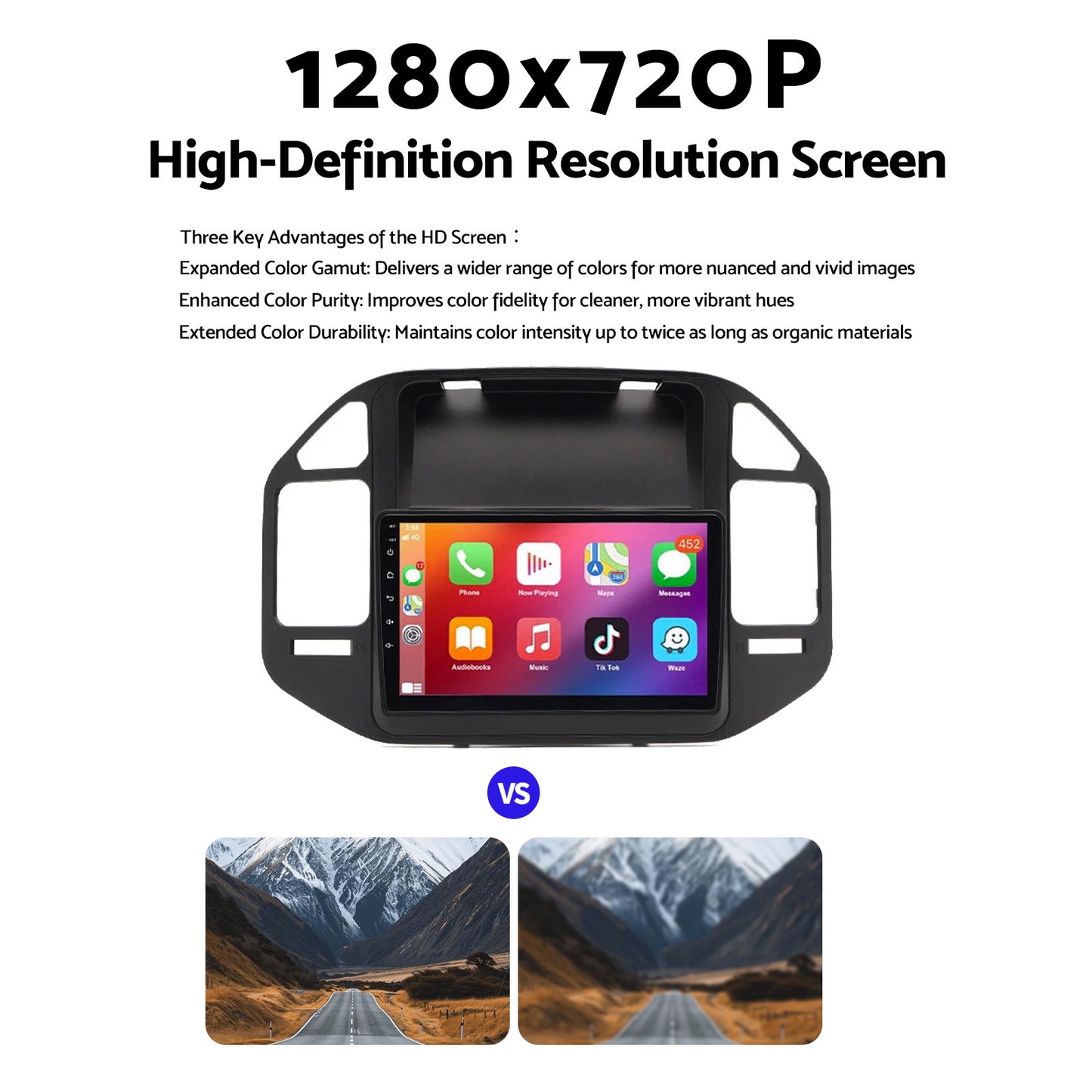 9" Android 14 Suitable for Pajero 2000-06 Apple CarPlay GPS 4+64G