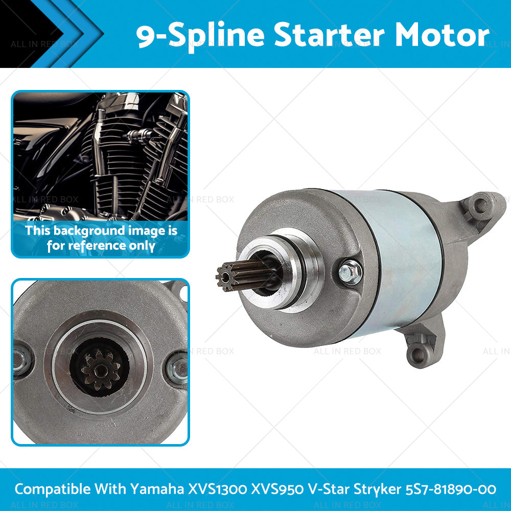 {{ Starter 9-Spline Suitable For Yamaha XVS1300 XVS950 V-Star Stryker 10-17 }} - Buy Car Parts Online at {{ Kaka Auto Parts }}.