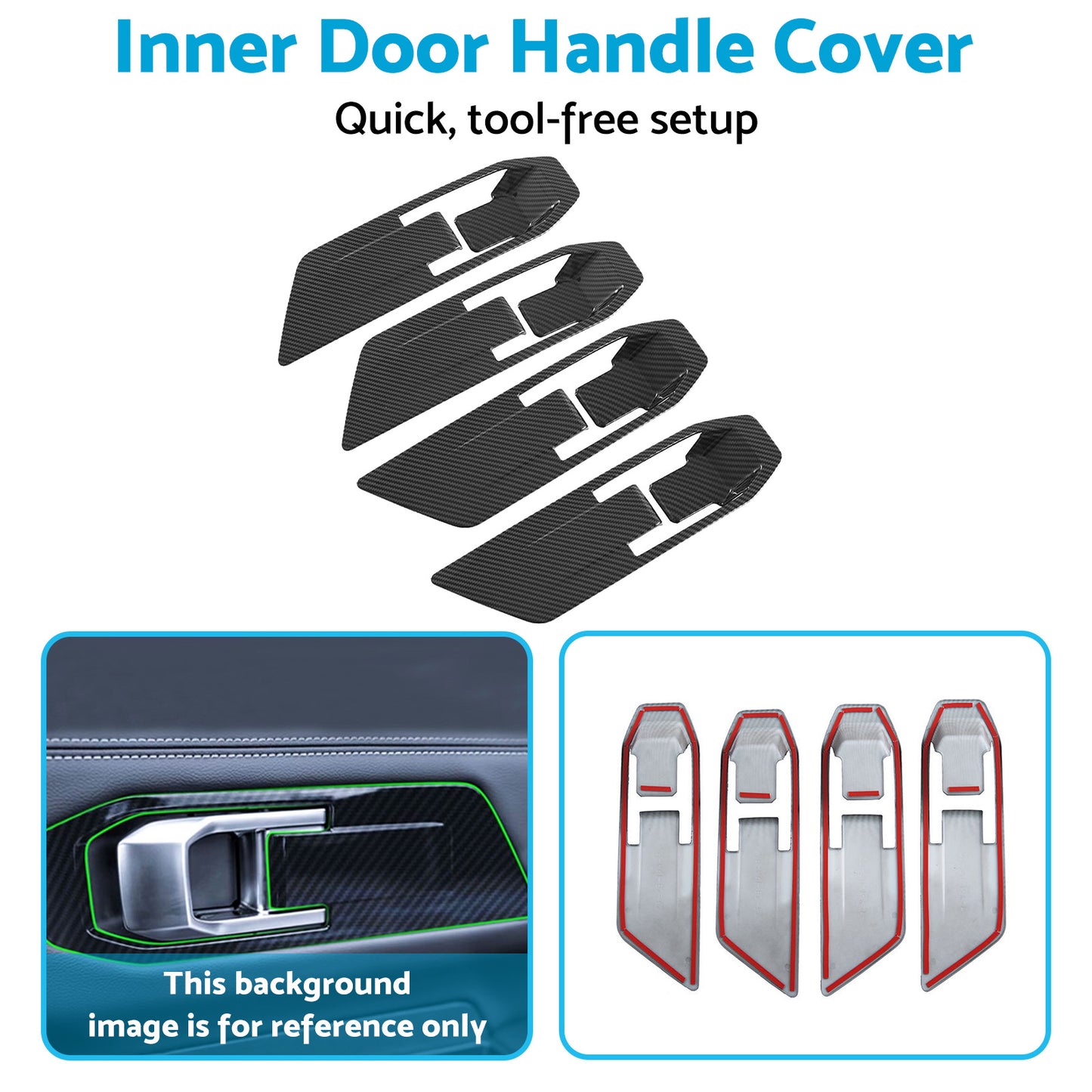 {{ Carbon Fiber Inner Door Handle Cover Suitable For Mitsubishi Triton L200 23-25 }} - Buy Car Parts Online at {{ Kaka Auto Parts }}.