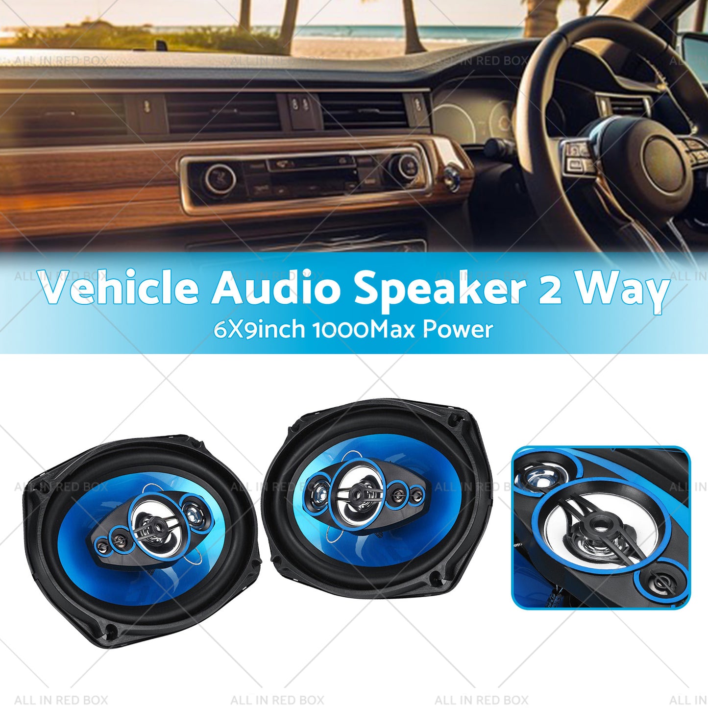 {{ 12V 6x9'' Car Door Coaxial Vehicle HiFi Audio 2 Way Stereo Speaker 1000W }} - Buy Car Parts Online at {{ Kaka Auto Parts }}.