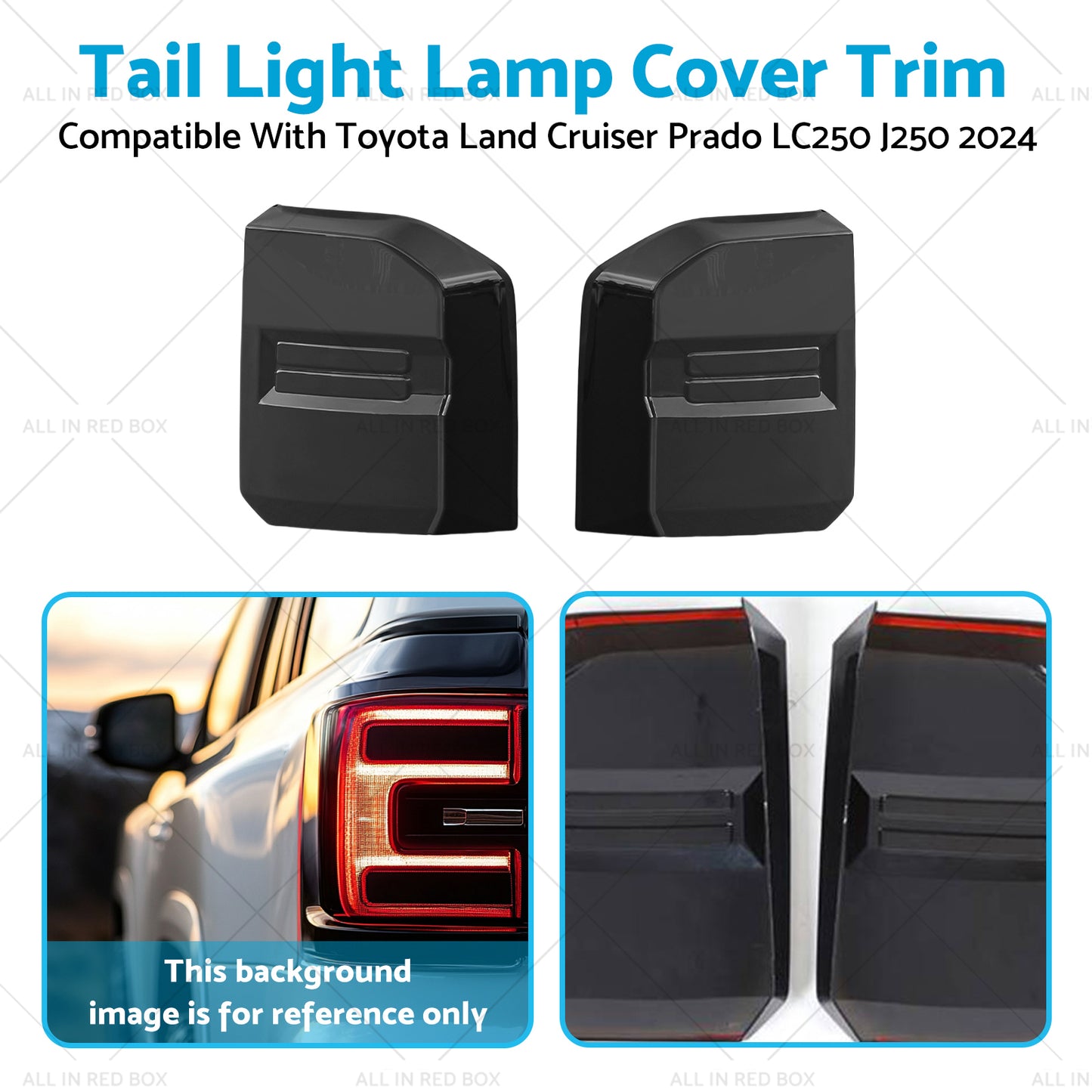 {{ 2X Tail Light Lamp Cover Trim Suitable For Toyota Land Cruiser Prado LC250 2024 }} - Buy Car Parts Online at {{ Kaka Auto Parts }}.