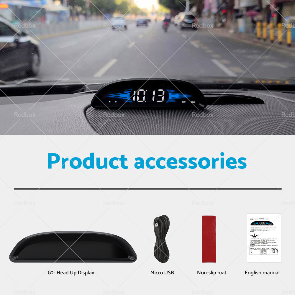 Car HUD Head Up Display LCD Digital GPS Speedometer Overspeed Alarm Universal