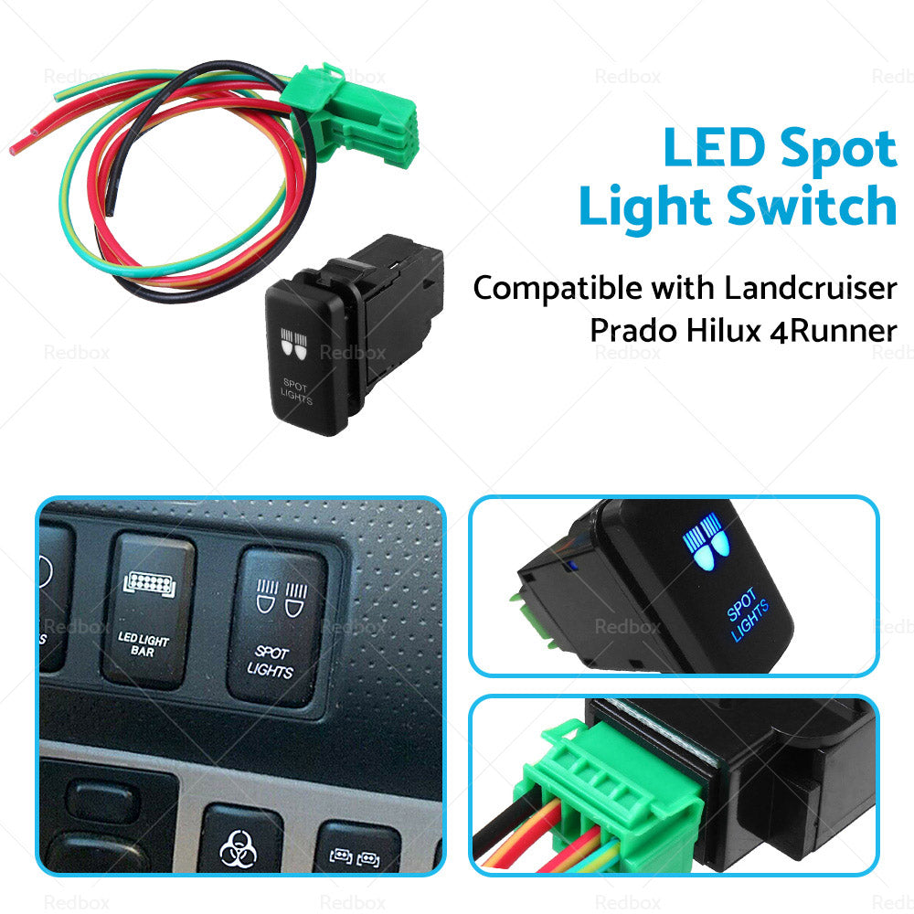 {{ Suitable for Landcruiser Prado Hilux 4Runner SPOT LIGHTS BLUE LED Push Switch }} - Buy Car Parts Online at {{ Kaka Auto Parts }}.
