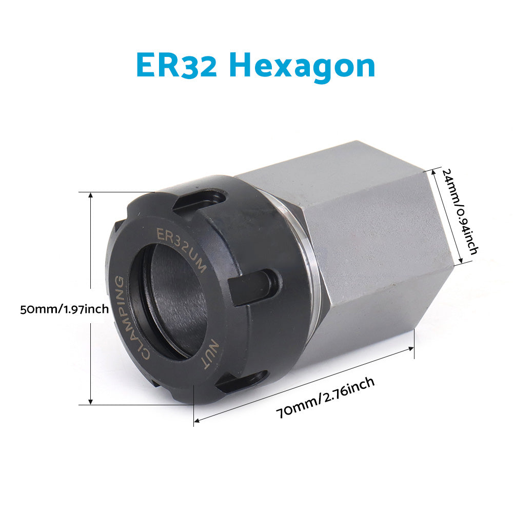 ER-32 Hex Square Collet Block Spring Chuck Collet Holder Suitable For Lathe Engraving Machine