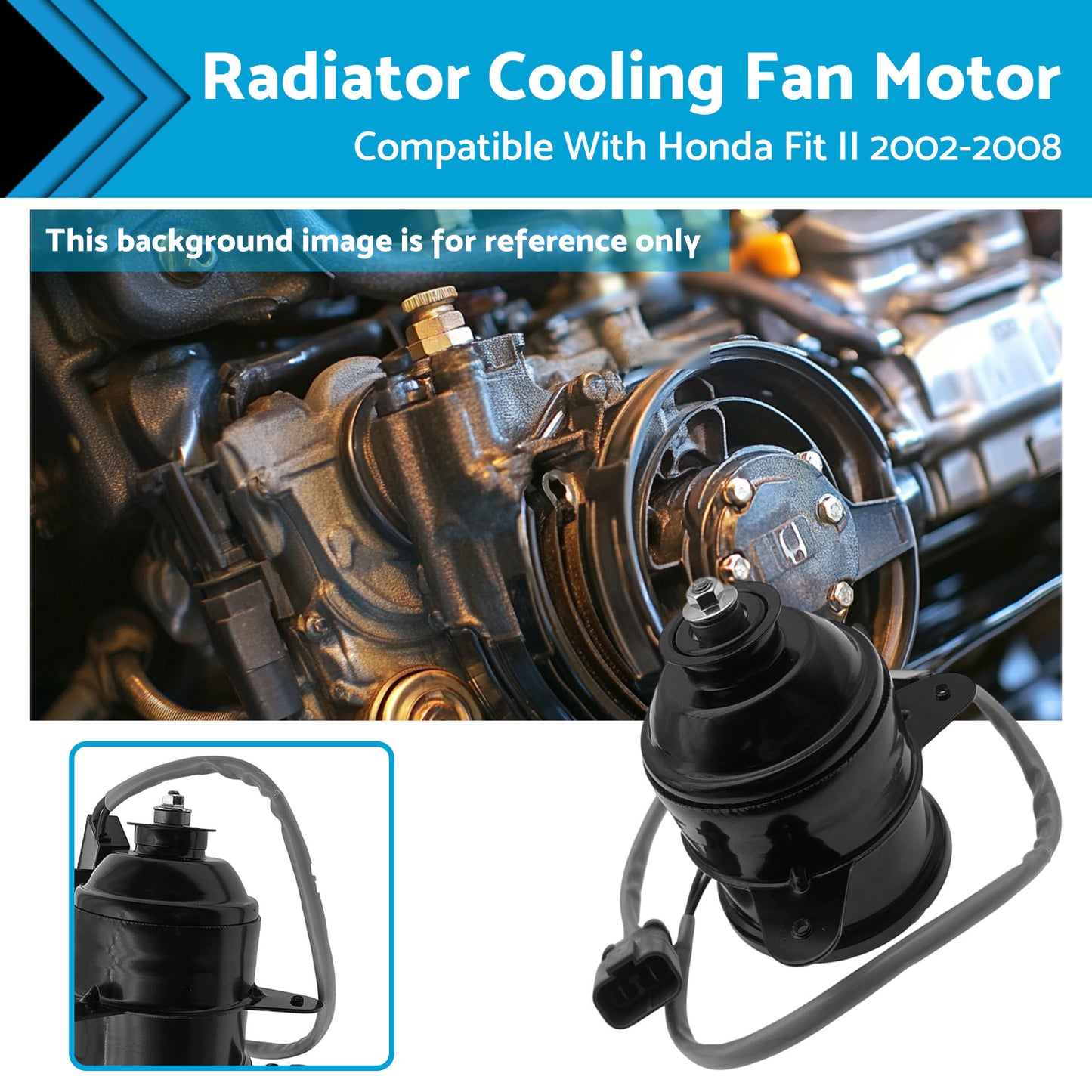 {{ 19030-PWA-J51 Radiator Cooling Fan Motor Suitable for Honda Fit II 2002-2008 }} - Buy Car Parts Online at {{ Kaka Auto Parts }}.