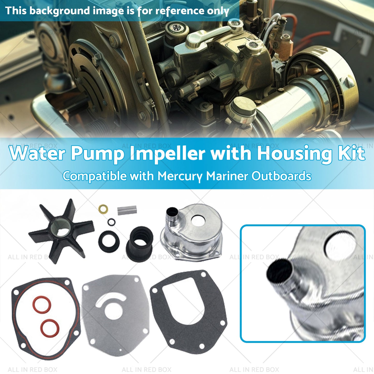 {{ Water Pump Impeller with Housing Kit Suitable for Outboards Mercury Mariner }} - Buy Car Parts Online at {{ Kaka Auto Parts }}.