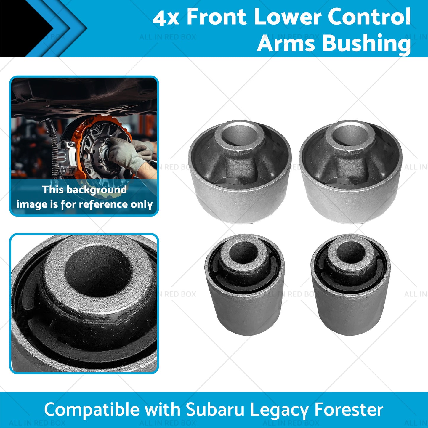 {{ 4PCS Front Lower Control Arms Bushing Suitable for Subaru Legacy Forester 03-17 }} - Buy Car Parts Online at {{ Kaka Auto Parts }}.