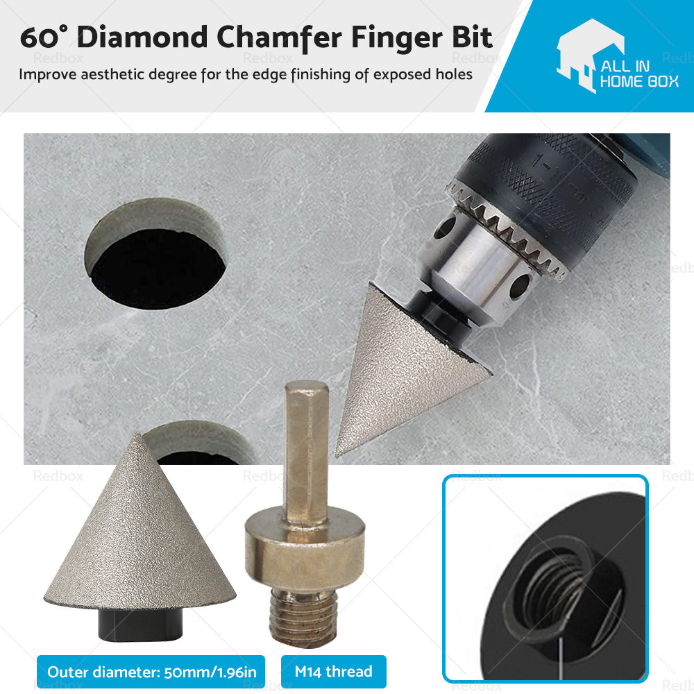 {{ 60隆茫 1 Pcs 50mm Diamond Chamfer Finger Bit Ceramic Tile Milling Cone Bit Cut }} - Buy Car Parts Online at {{ Kaka Auto Parts }}.
