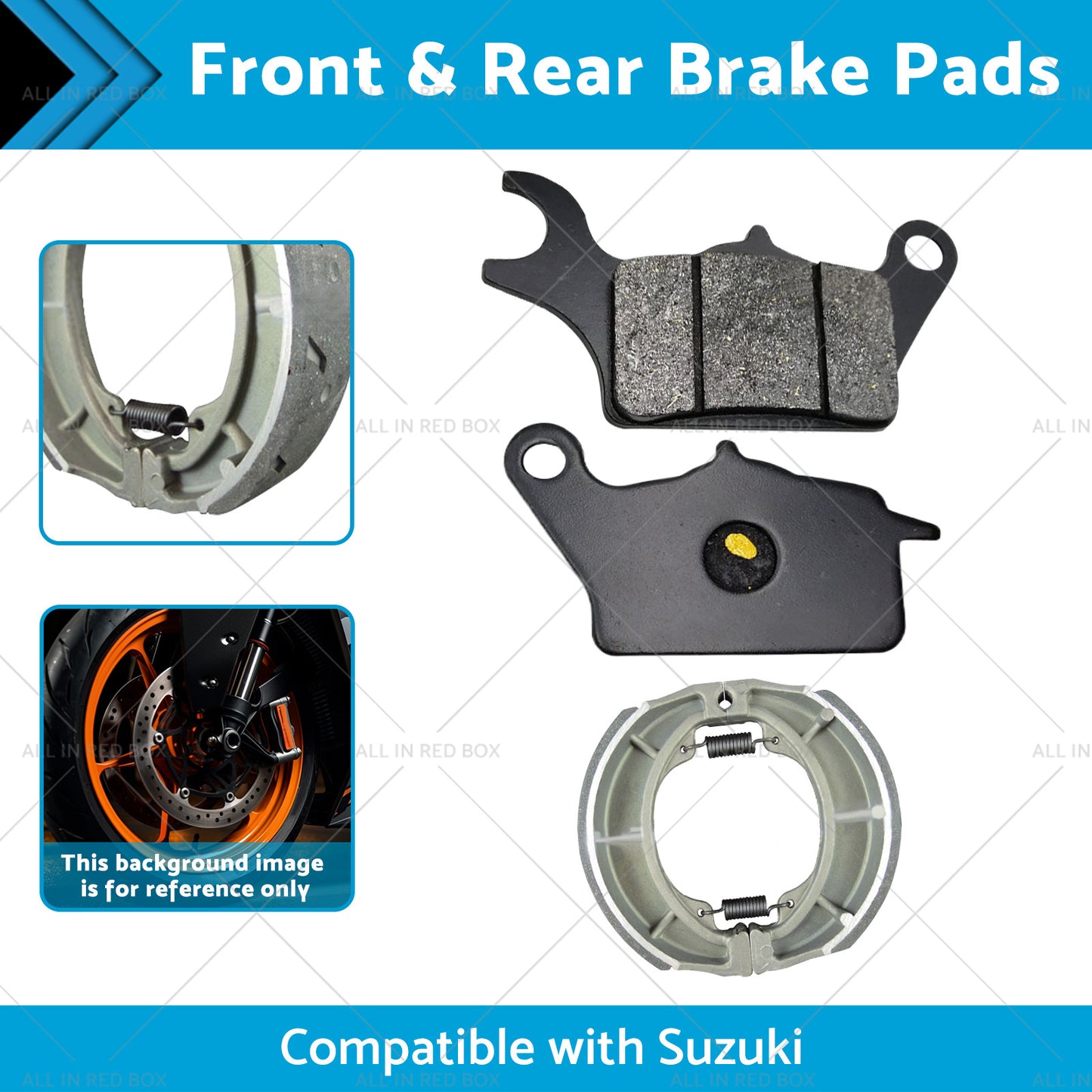 {{ Front and Rear Brake Pads Suitable for 2017-2021 Suzuki UK 110 Address }} - Buy Car Parts Online at {{ Kaka Auto Parts }}.