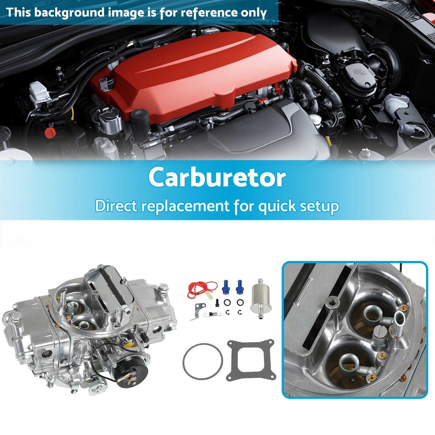{{ Suitable For 4 Barrel 650 CFM Double-Pumper Carburetor Electric Choke BR-67255 }} - Buy Car Parts Online at {{ Kaka Auto Parts }}.