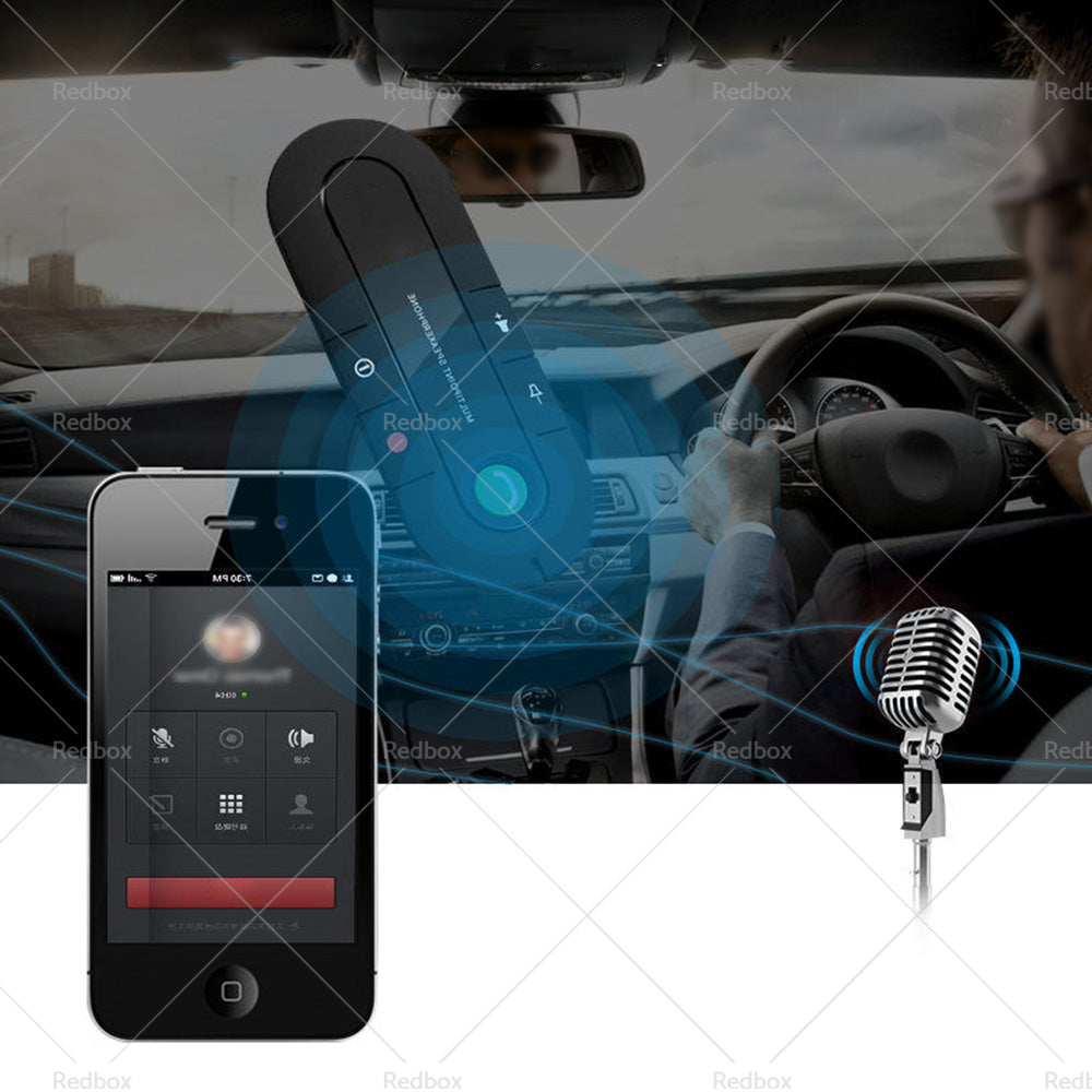 Bluetooth-compatible Handsfree Speaker MP3 Player Sun Visor Clip Car Charger