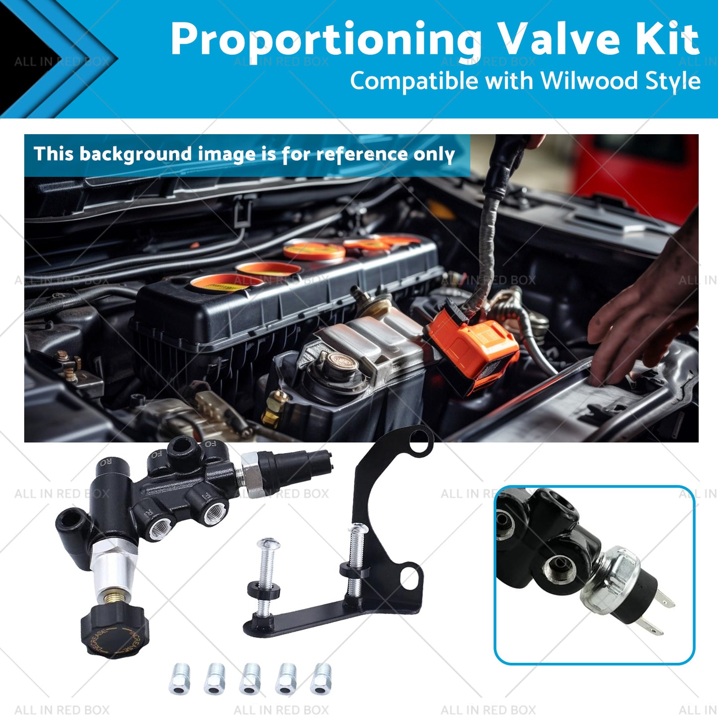 {{ 26013190 Universal Adjustable Knob Proportioning Valve Suitablefor Wilwood Style }} - Buy Car Parts Online at {{ Kaka Auto Parts }}.