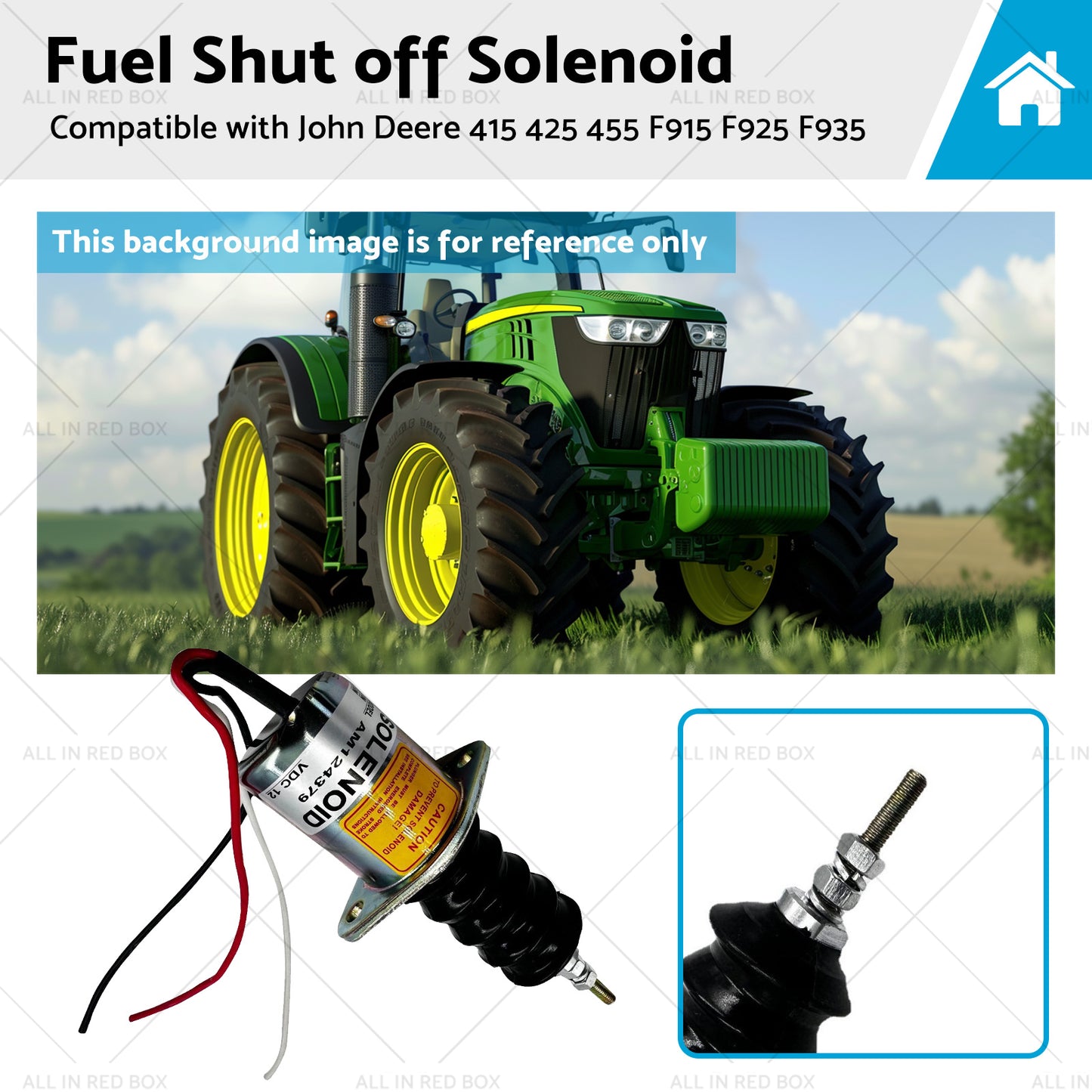 {{ Fuel Shut off Solenoid Suitable for John Deere F915 F925 F935 415 425 455 }} - Buy Car Parts Online at {{ Kaka Auto Parts }}.