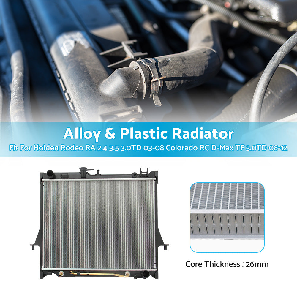 {{ RADIATOR for HOLDEN RODEO RA 3. 5L 3. 0TD COLORADO RC 3. 0TD D-MAX 3. 0 2007-2012 }} - Buy Car Parts Online at {{ Kaka Auto Parts }}.
