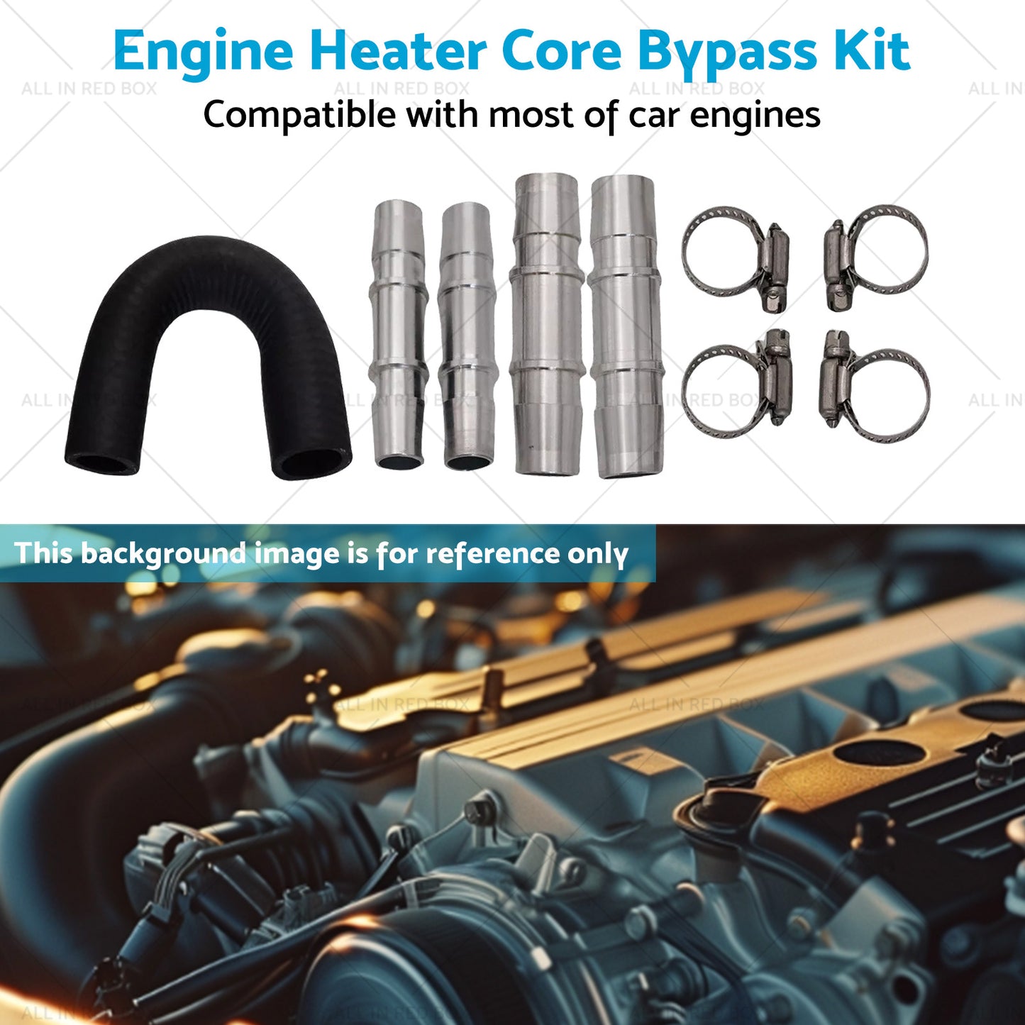 {{ Car Engine Heater Core Bypass Kit 5 or 8in 3 or 4in Hose Fitting Aluminum For Most }} - Buy Car Parts Online at {{ Kaka Auto Parts }}.