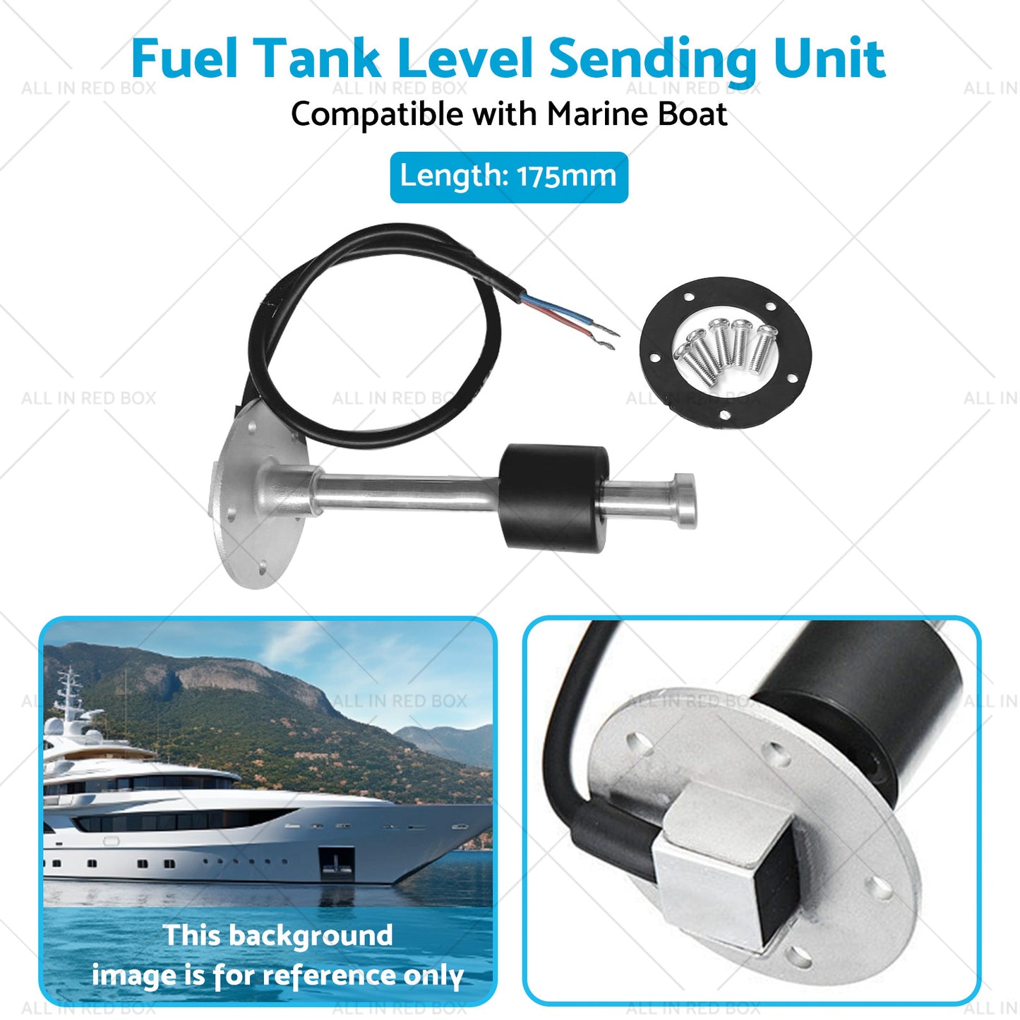 175mm Water Sender Fuel Tank Level Sending Unit Marine Boat Sensor 240-33ohm