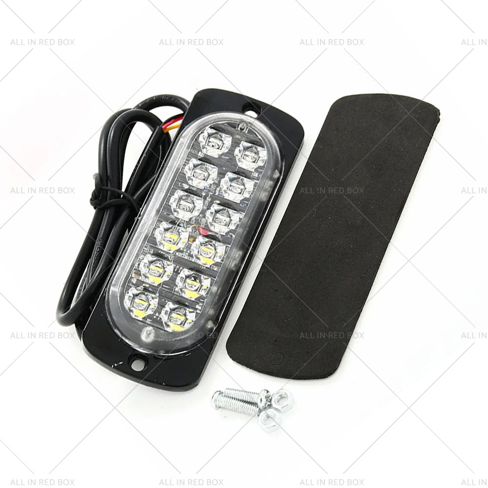 10x Amber White LED Car Emergency Beacon Warning Hazard Flashing Strobe Light