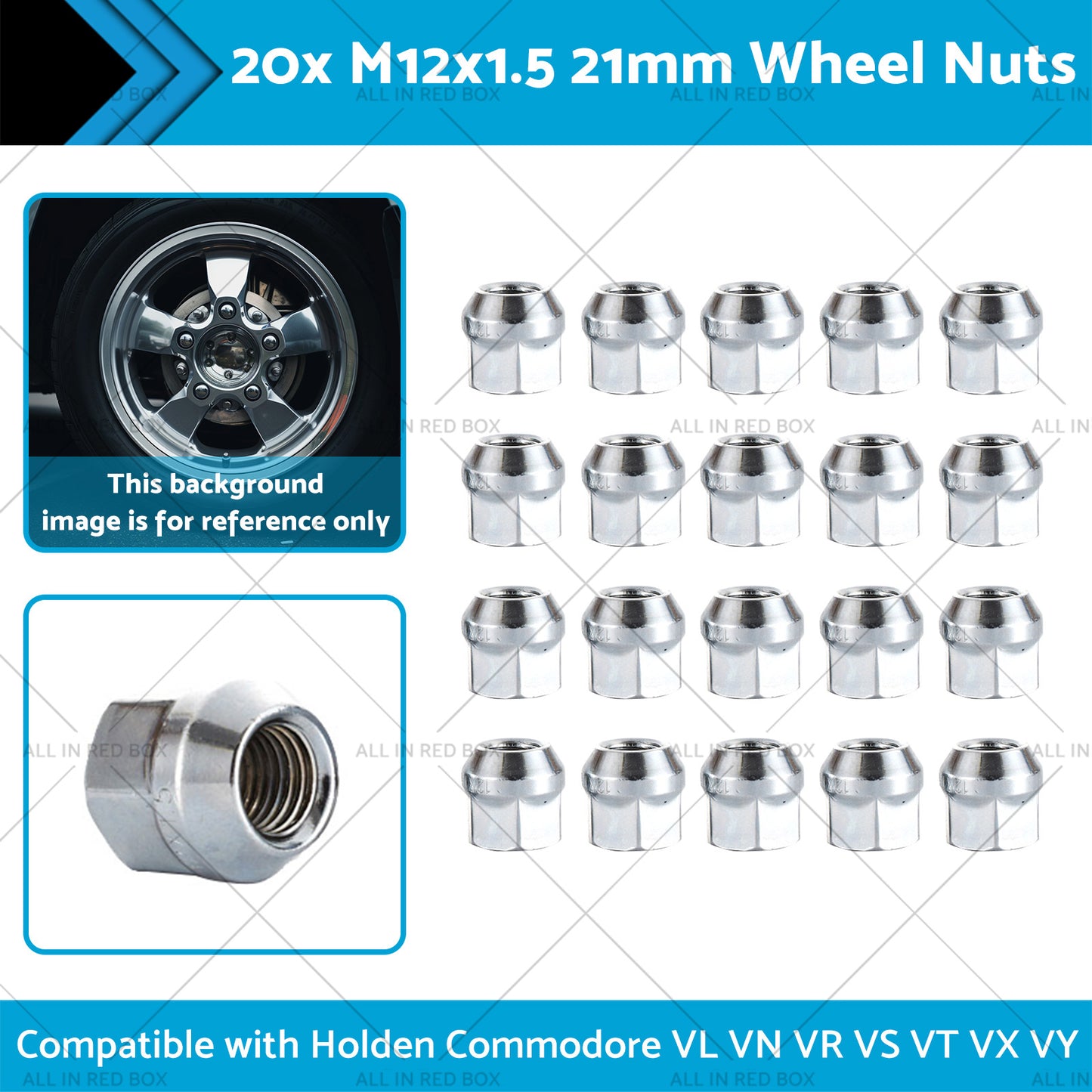 {{ 20x M12x1. 5 Wheel Nuts Suitable for Holden Commodore VL VN VR VS VT VX VY }} - Buy Car Parts Online at {{ Kaka Auto Parts }}.
