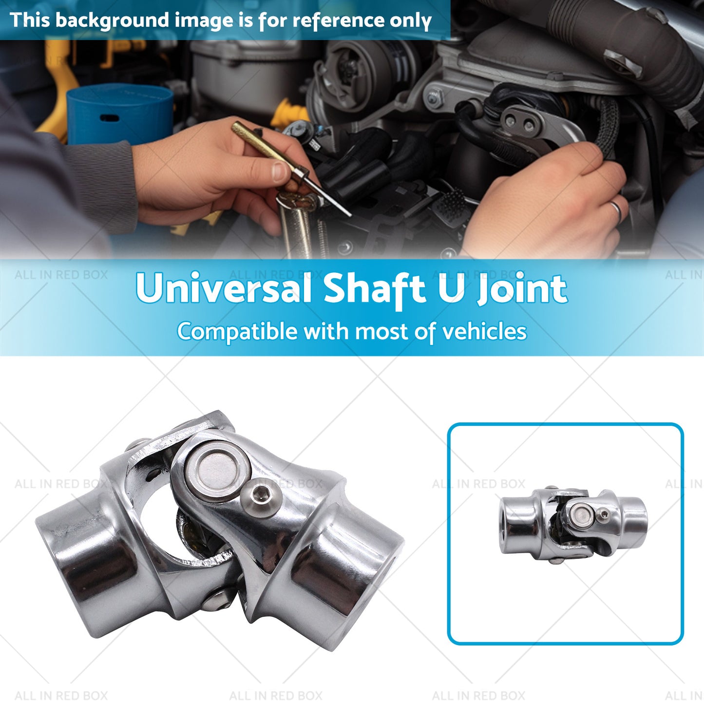 {{ 3 or 4 inch Round x 3 or 4 inch Round Stainless Steel Universal Single Steering Shaft U Joint }} - Buy Car Parts Online at {{ Kaka Auto Parts }}.