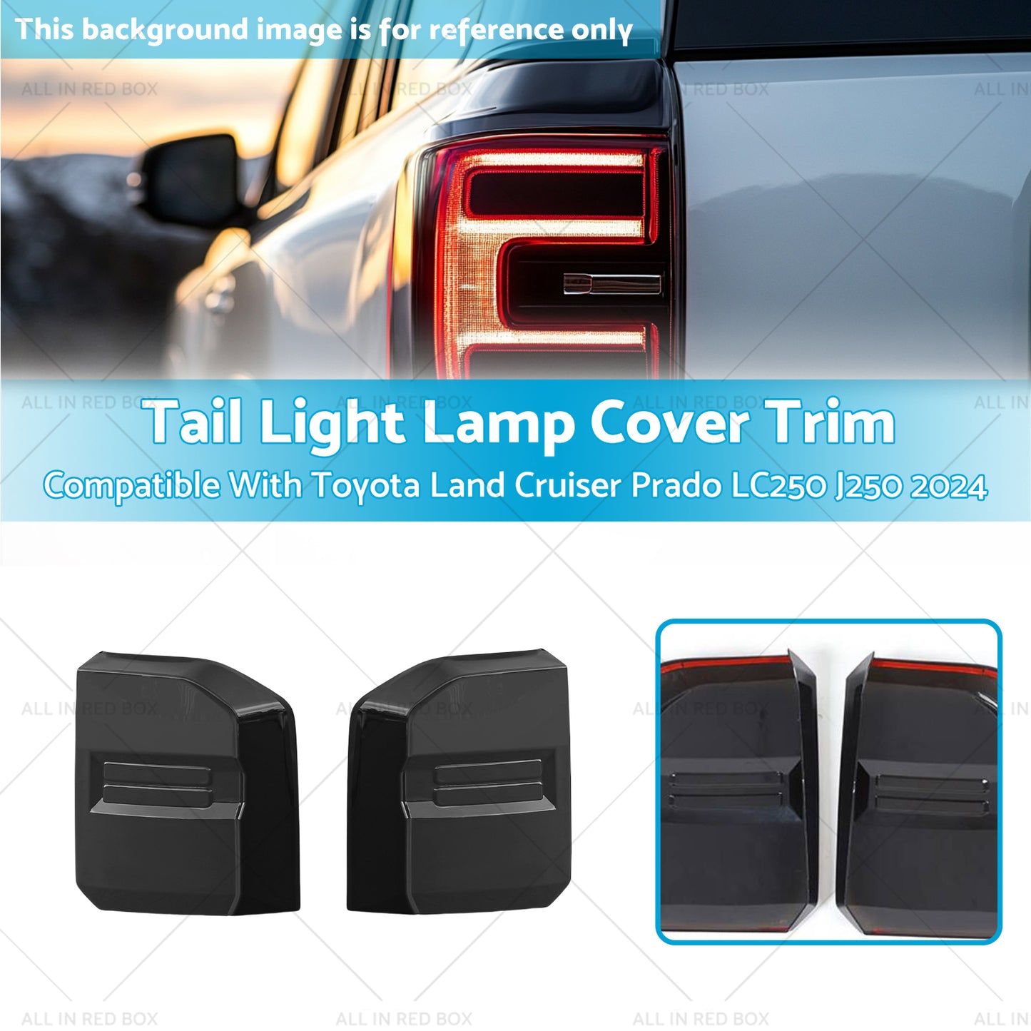 {{ 2X Tail Light Lamp Cover Trim Suitable For Toyota Land Cruiser Prado LC250 2024 }} - Buy Car Parts Online at {{ Kaka Auto Parts }}.