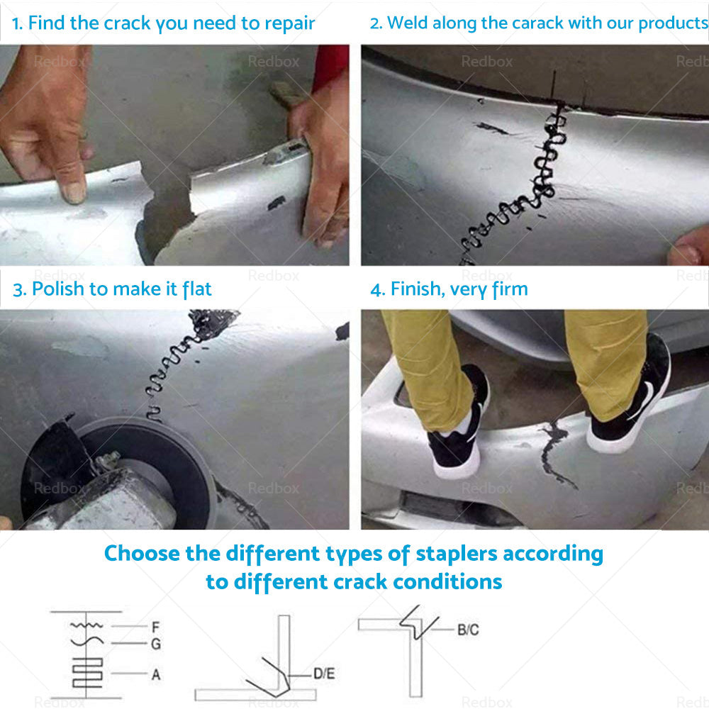 {{ 1200PCS Steel Hot Stapler Staples Repair Tools Kit For Plastic Welder Car Bumper }} - Buy Car Parts Online at {{ Kaka Auto Parts }}.