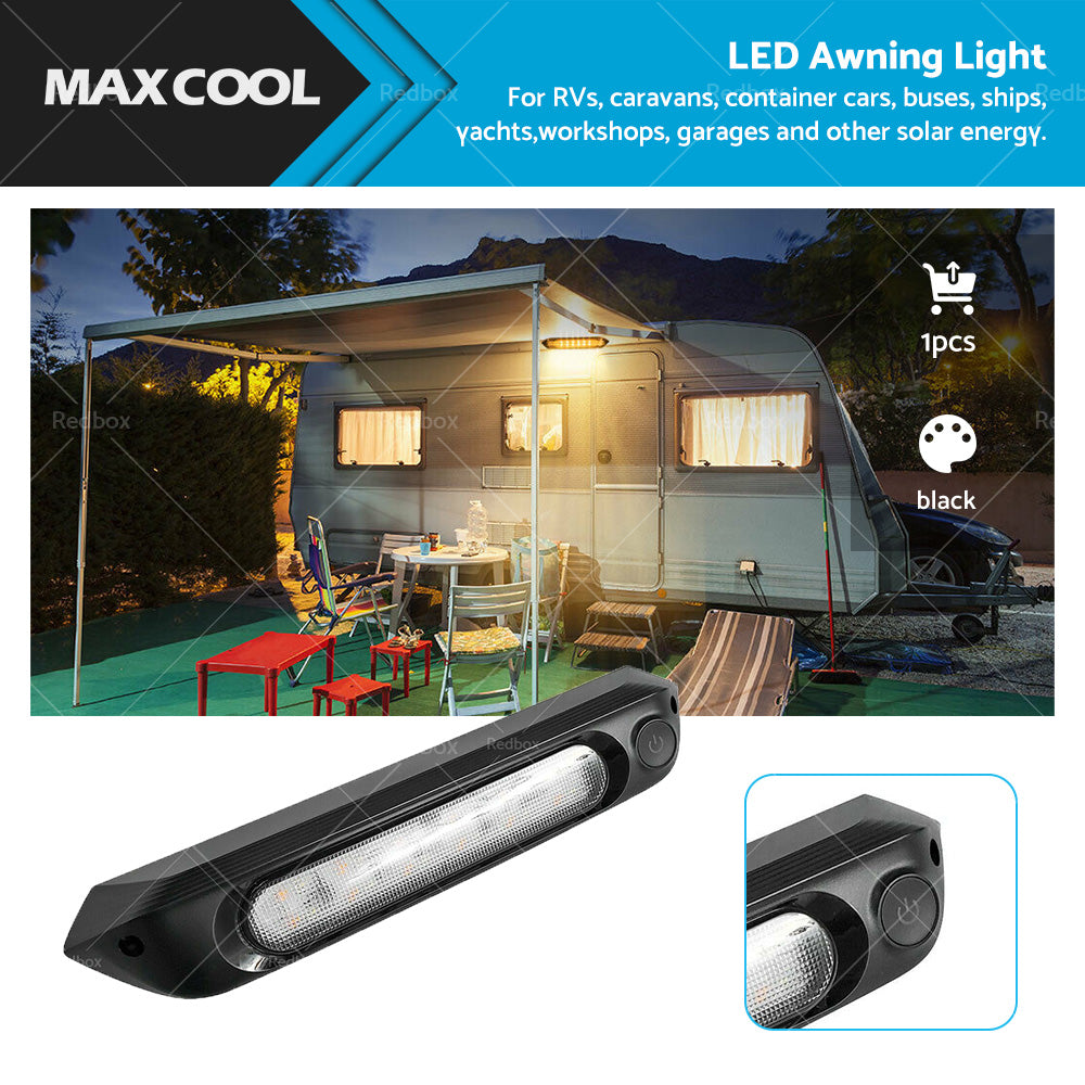 287MM DUAL LED BUG LIGHT 12 or 24V AWNING LIGHT AMBER or WHITE LIGHTS W or SWITCH