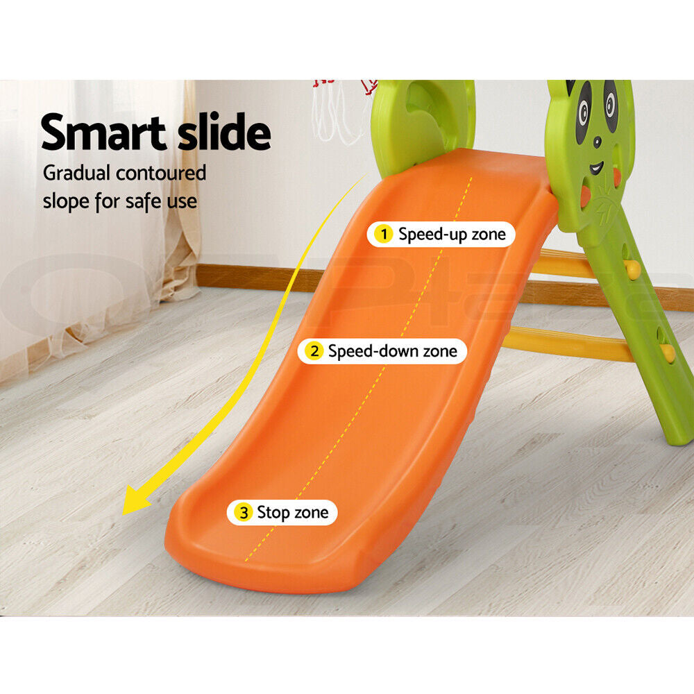 Keezi Kids Slide Set Basketball Hoop Activity Center Outdoor Playground Toys