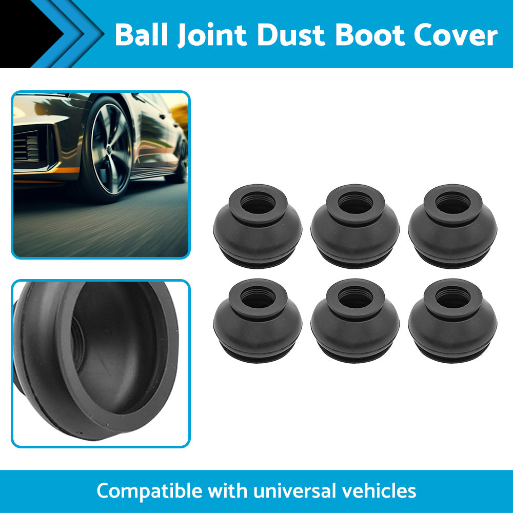 {{ 6PCS Universal Black Rubber Ball Joint Dust Boot Cover Tie Rod End Set Kit Part }} - Buy Car Parts Online at {{ Kaka Auto Parts }}.