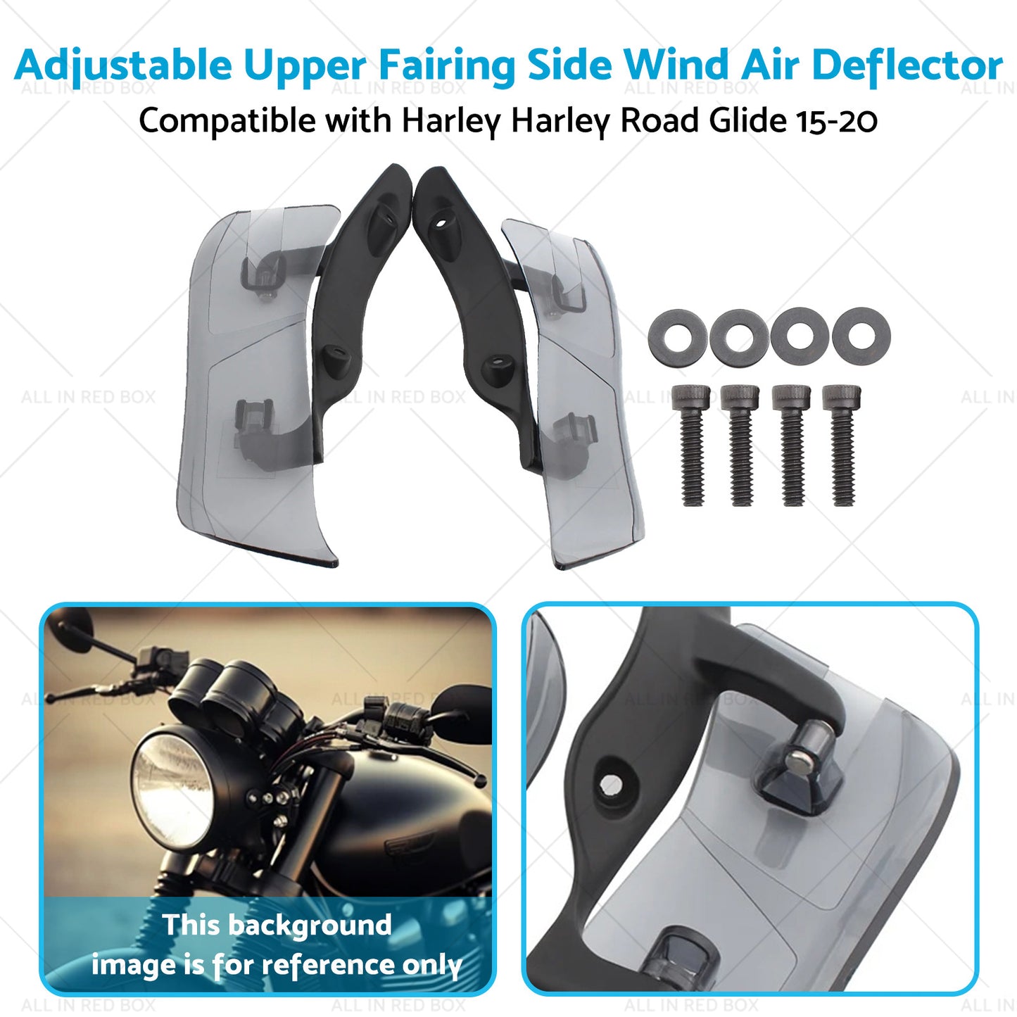 {{ Adjustable Upper Fairing Side Wind Air Deflector Suitable For Harley Road Glide }} - Buy Car Parts Online at {{ Kaka Auto Parts }}.