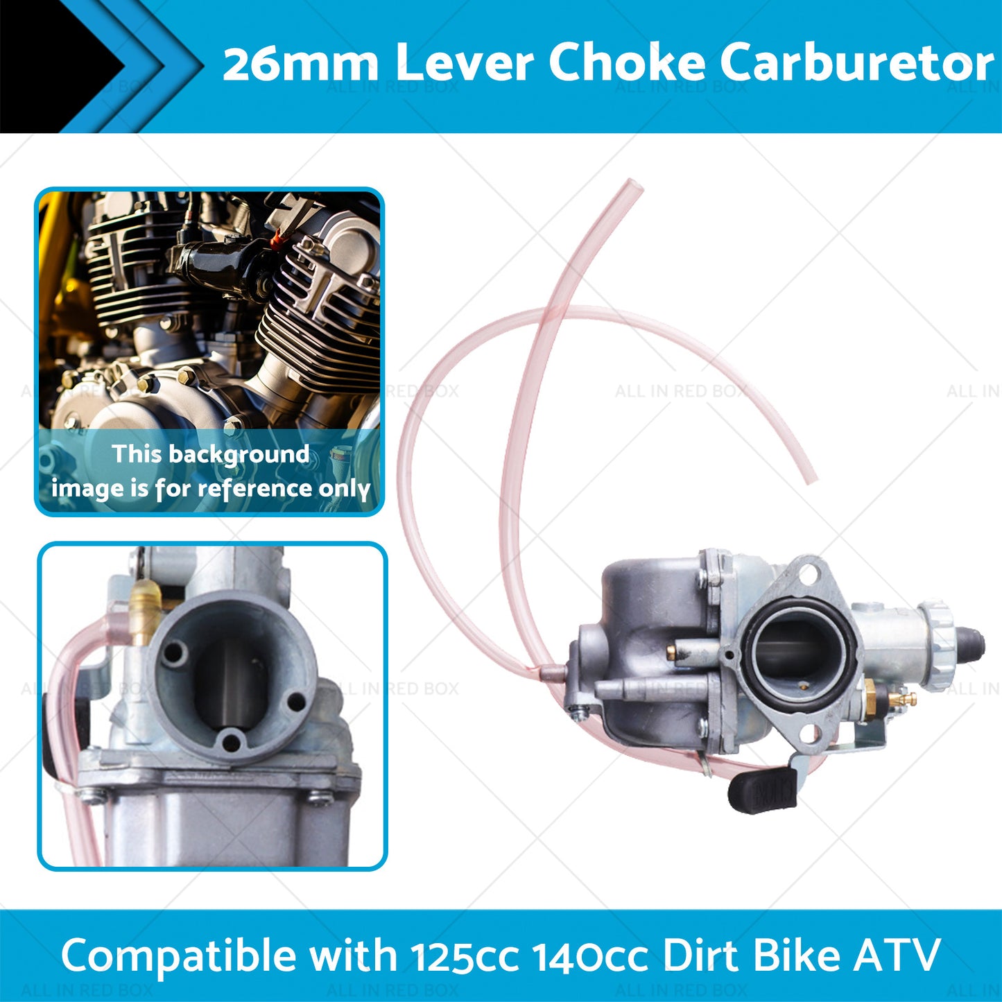 {{ 26mm Lever Choke Carburetor Carby Suitable for 125cc 140cc Dirt Bike ATV }} - Buy Car Parts Online at {{ Kaka Auto Parts }}.