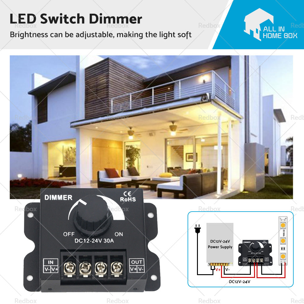 {{ 12V-24V Metal LED Switch Dimmer Controller Manual Operation for Strip Light }} - Buy Car Parts Online at {{ Kaka Auto Parts }}.