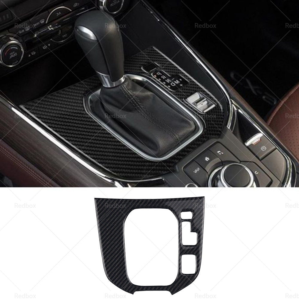 {{ Carbon Fibre Centre Console Gear Shift Cover Frame Suitable for Mazda CX-9 16-22 }} - Buy Car Parts Online at {{ Kaka Auto Parts }}.