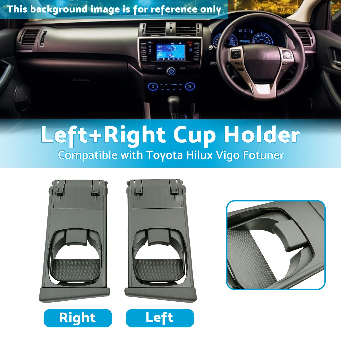 Left/Right Front Cup Holder Trim Suitable for Toyota Hilux Vigo Fotuner 05-14