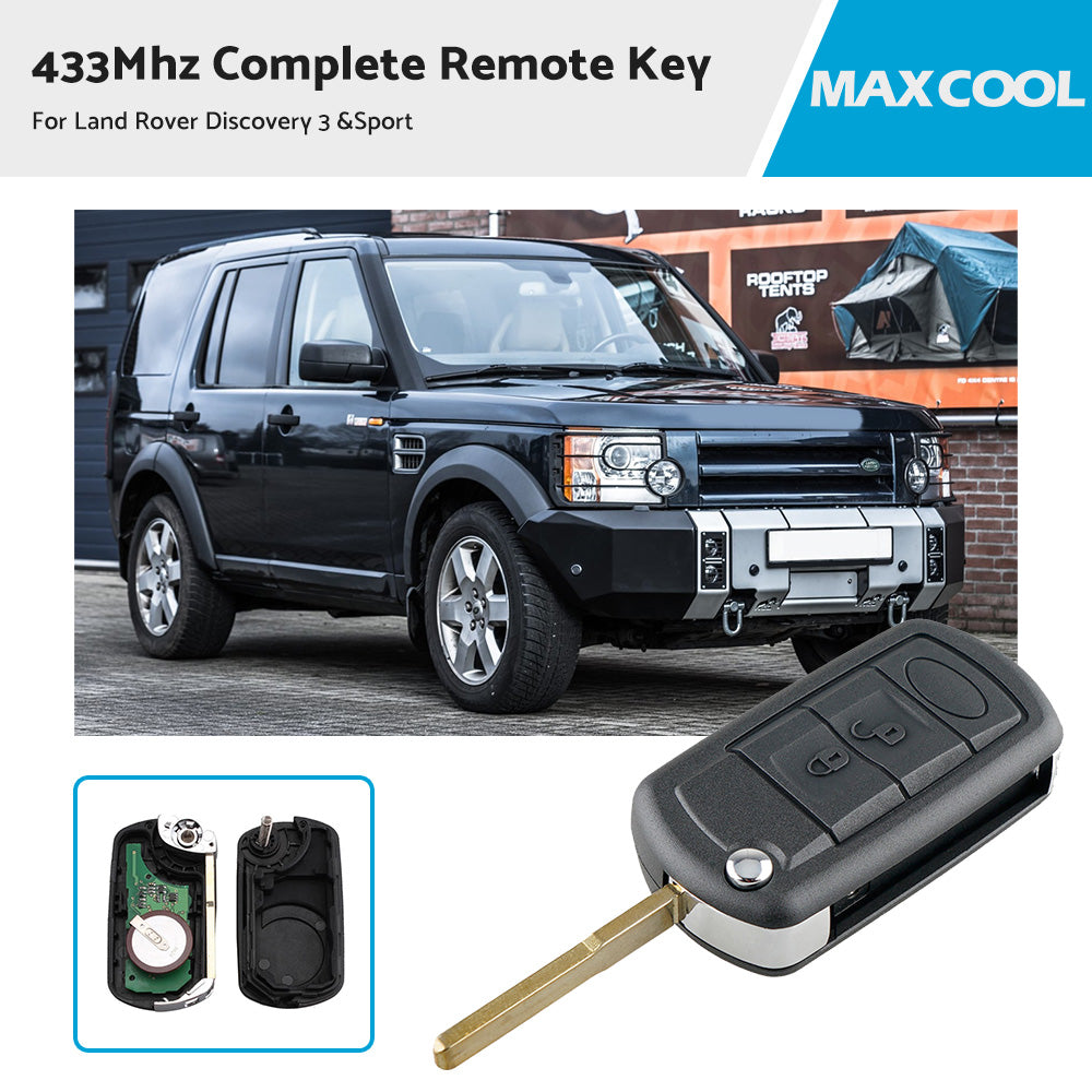 Complete Remote Key for Land Rover Discovery 3 or Sport flip key keyless entry
