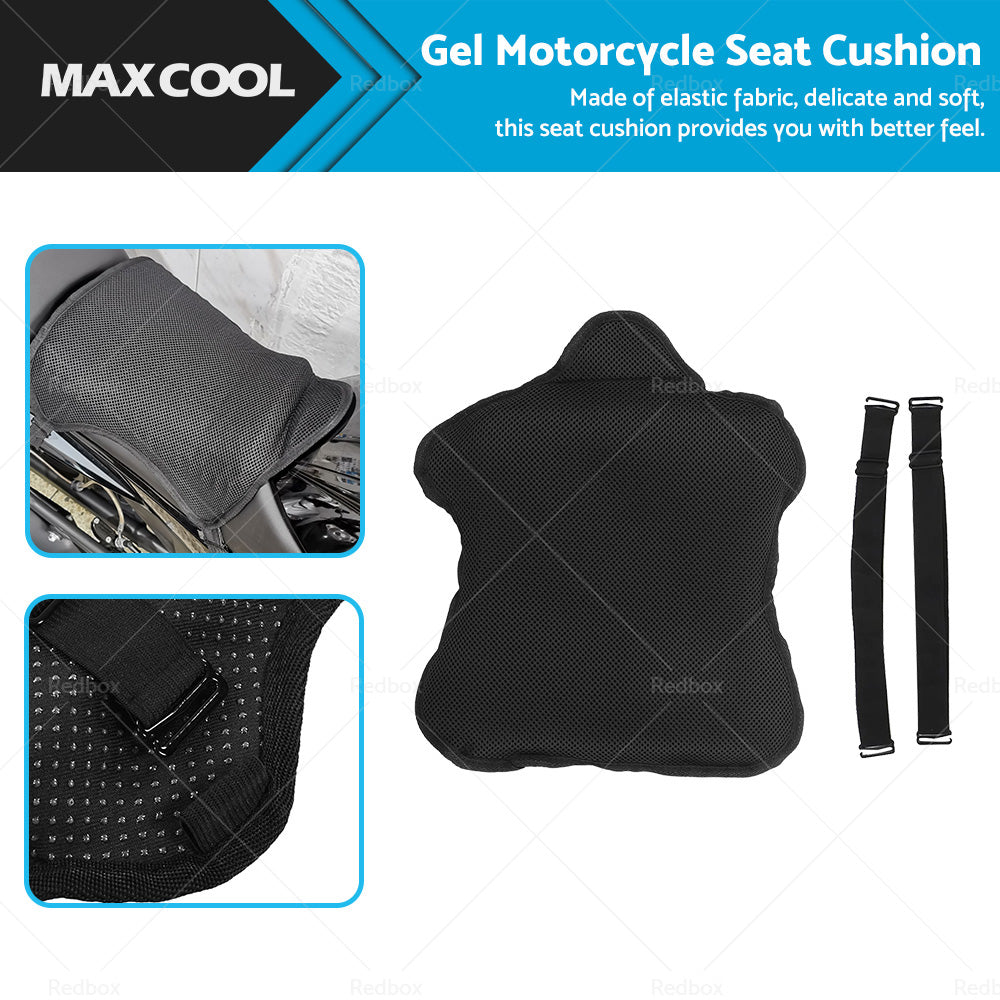 Motorcycle Comfort Gel Seat Cushion Universal Air Motorbike Pillow Pad Cover